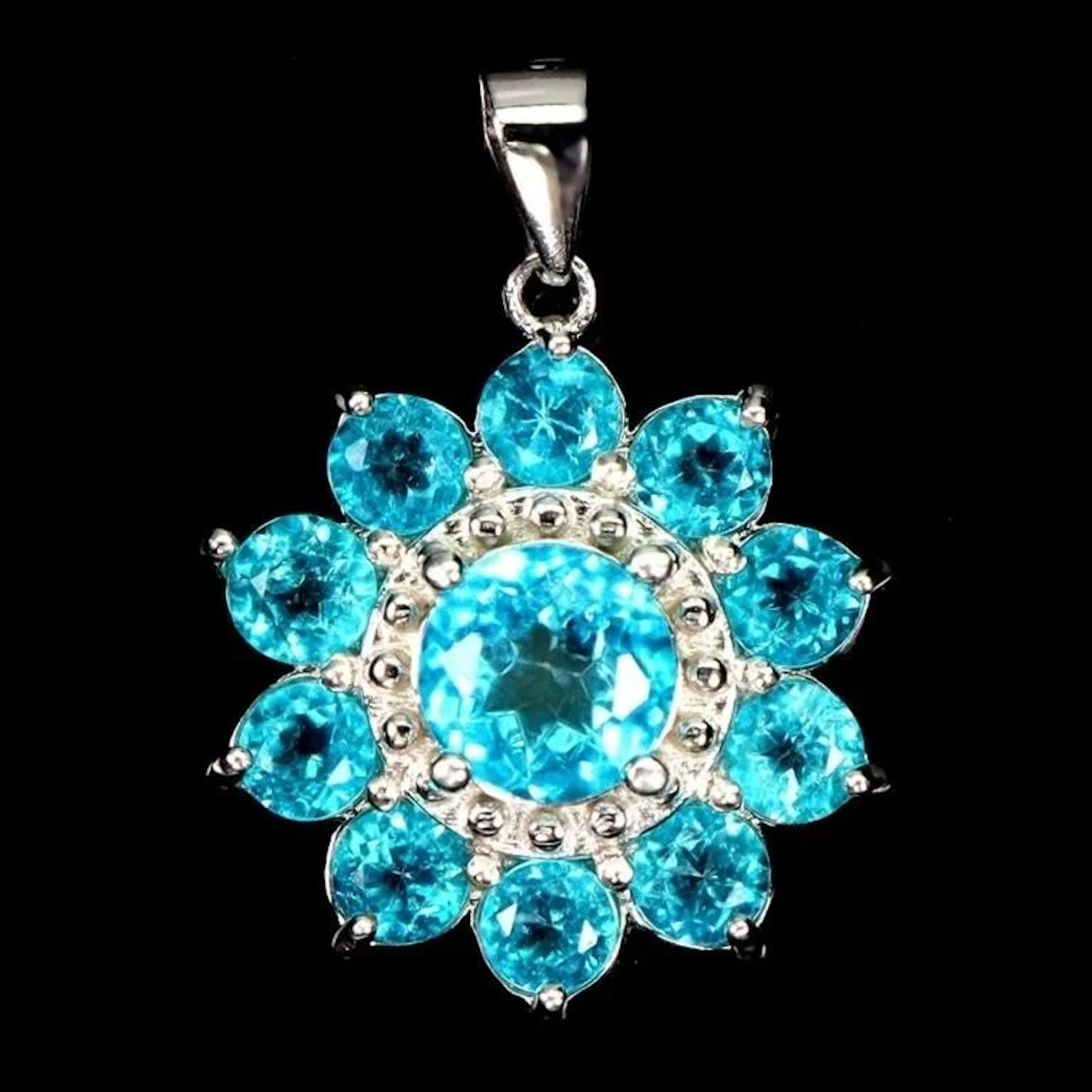 Natural Paraiba Blue Topaz Pendant