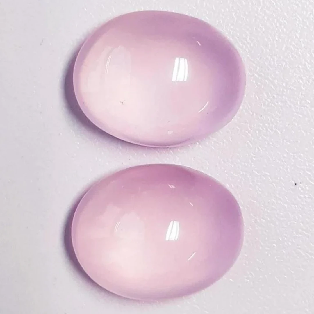 Natural Pastel Pink Rose Quartz Pair 40.95 CT Flaw
