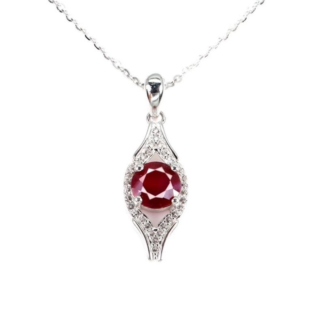 Natural Pigeon Blood Red Ruby Necklace