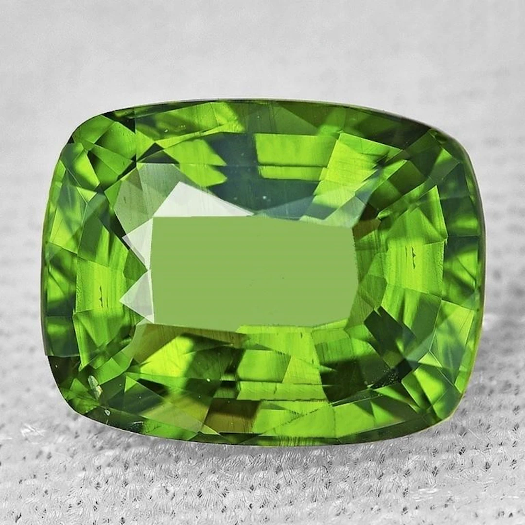 Natural Cushion Green Madagascar Apatite {Flawless