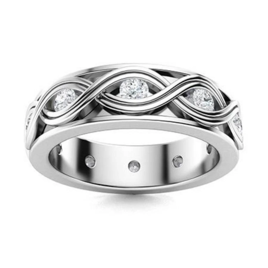 Gold & White Diamond 2 Cts Eternity Ring