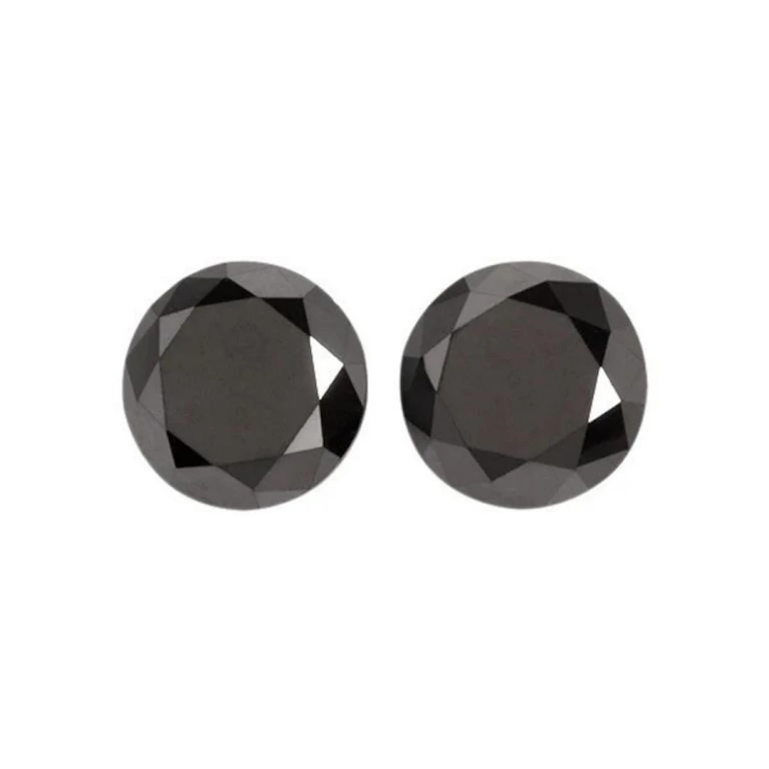 Lab Brilliant Black Diamond Pair 6.12 Carats