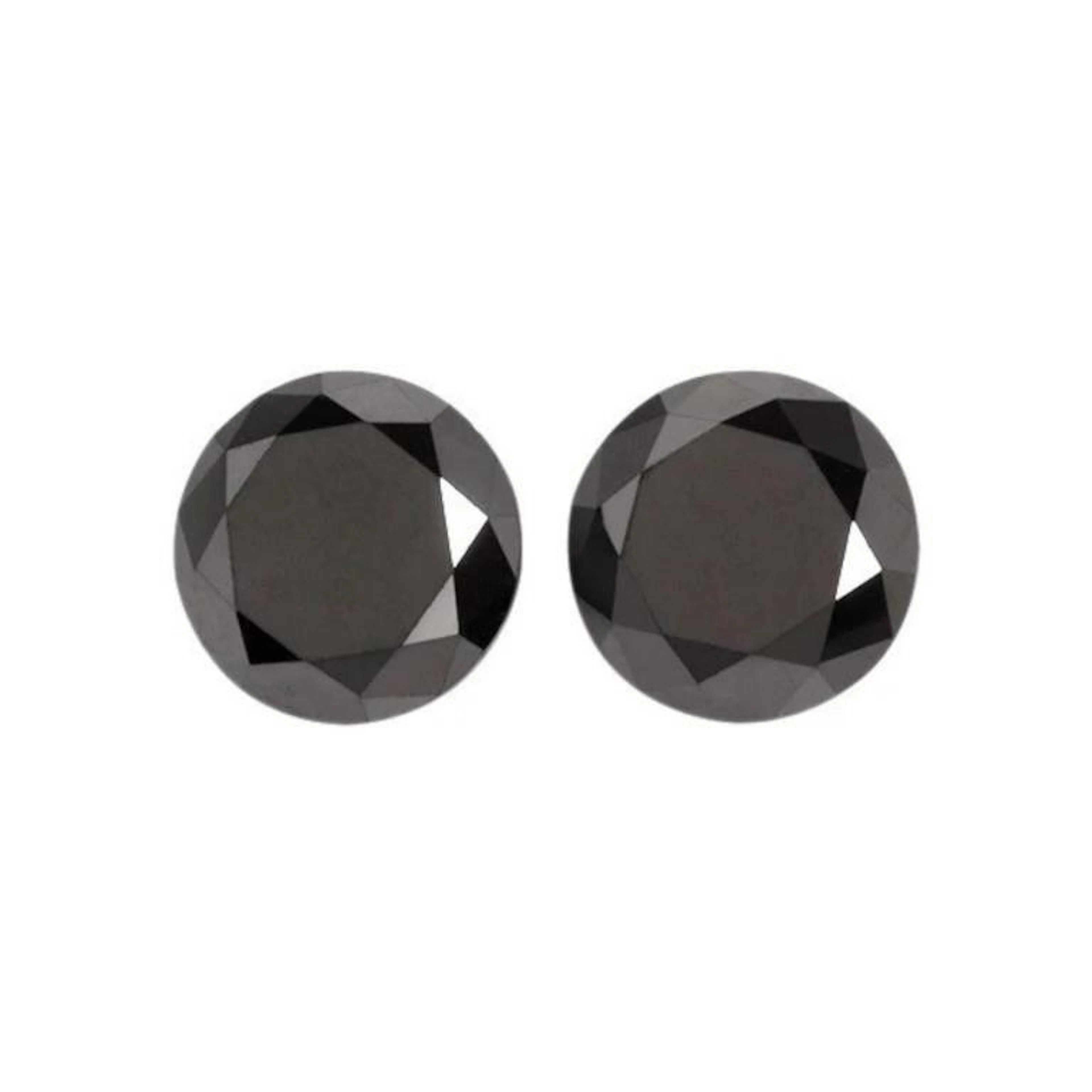 Lab Brilliant Black Diamond Pair 6.12 Carats