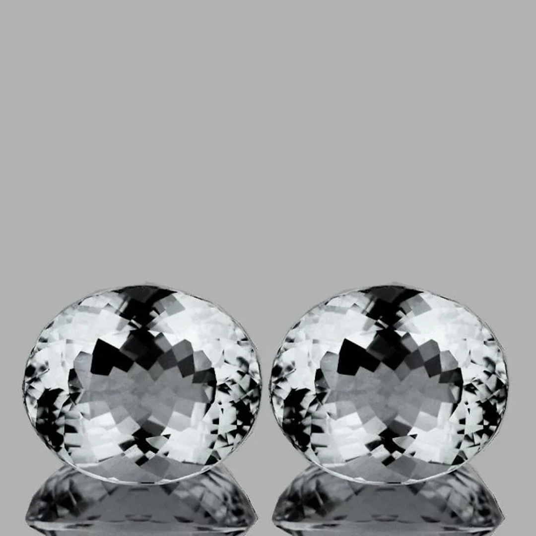 Natural White Aquamarine Pair{Flawless-VVS}