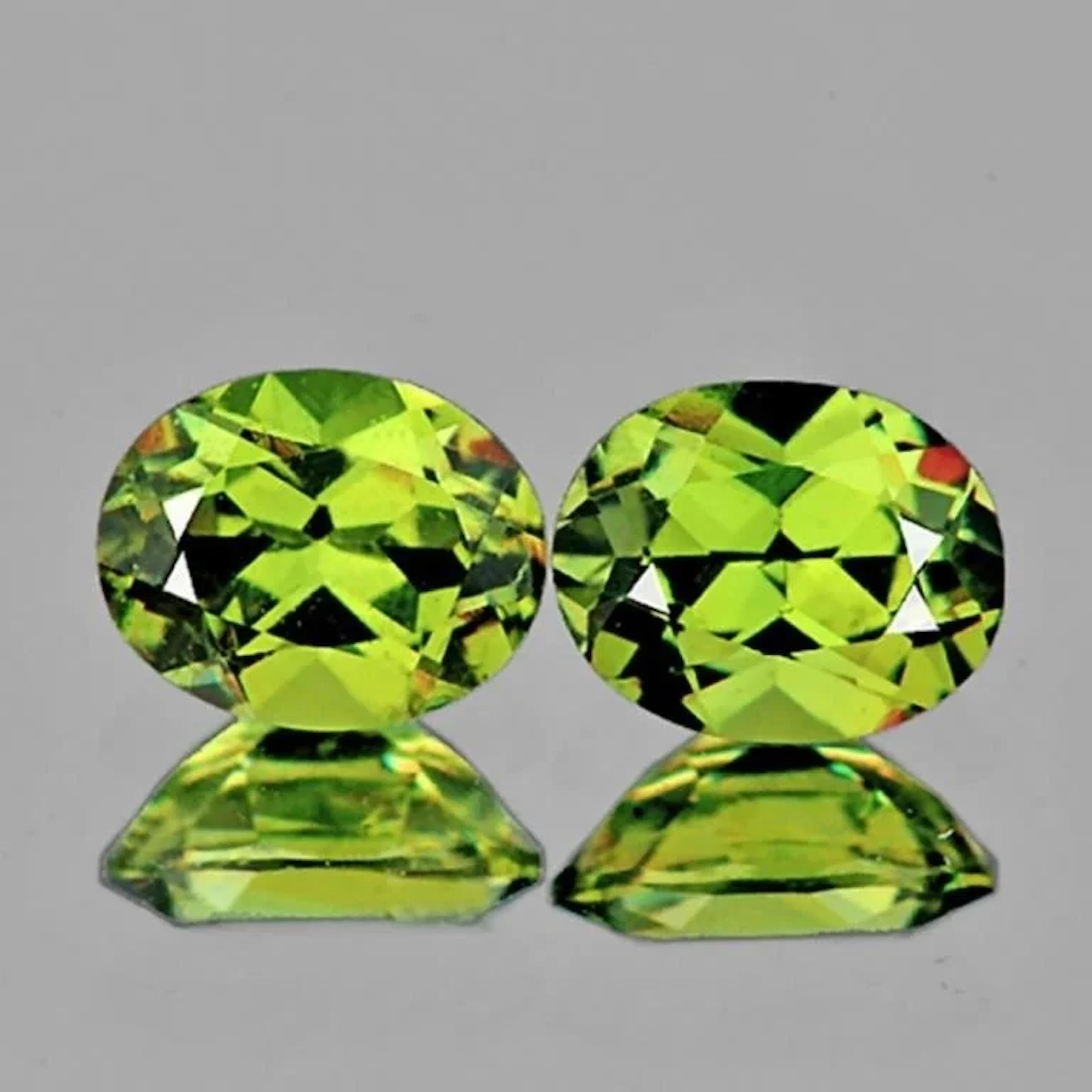 Natural Green Yellow Mali Garnet Pair {Flawless-VV