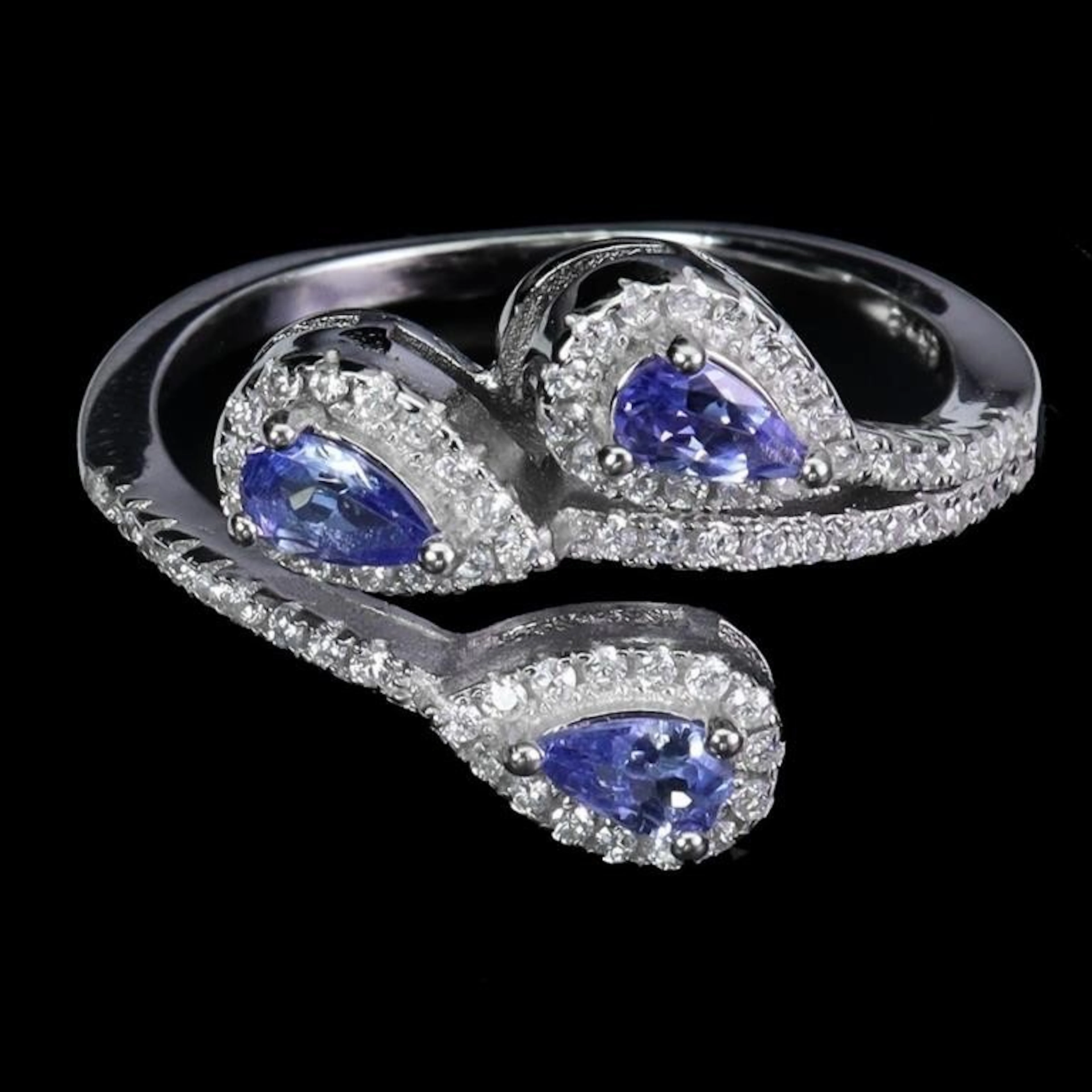 Natural Pear Tanzanite Ring