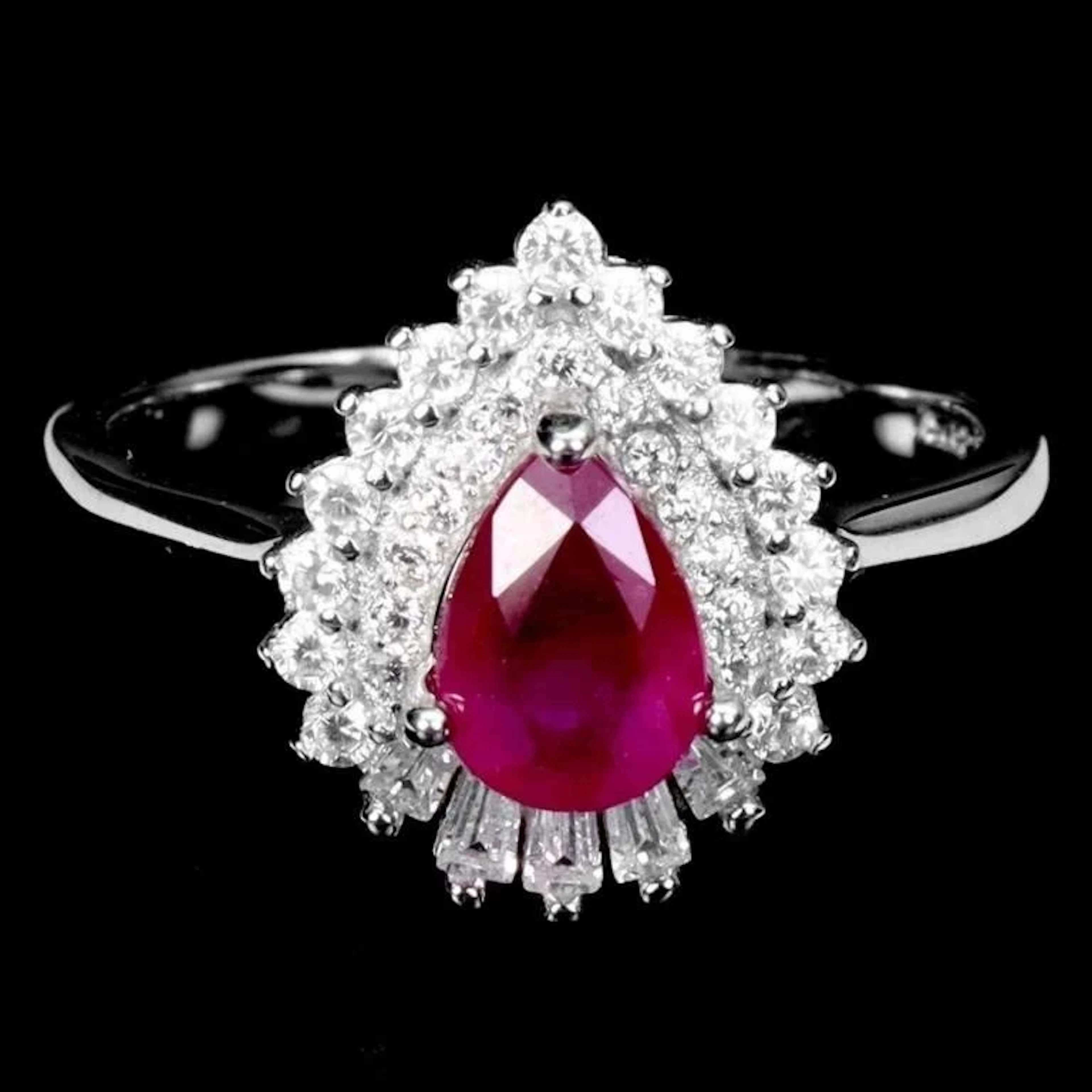 Natural Red Ruby Ring