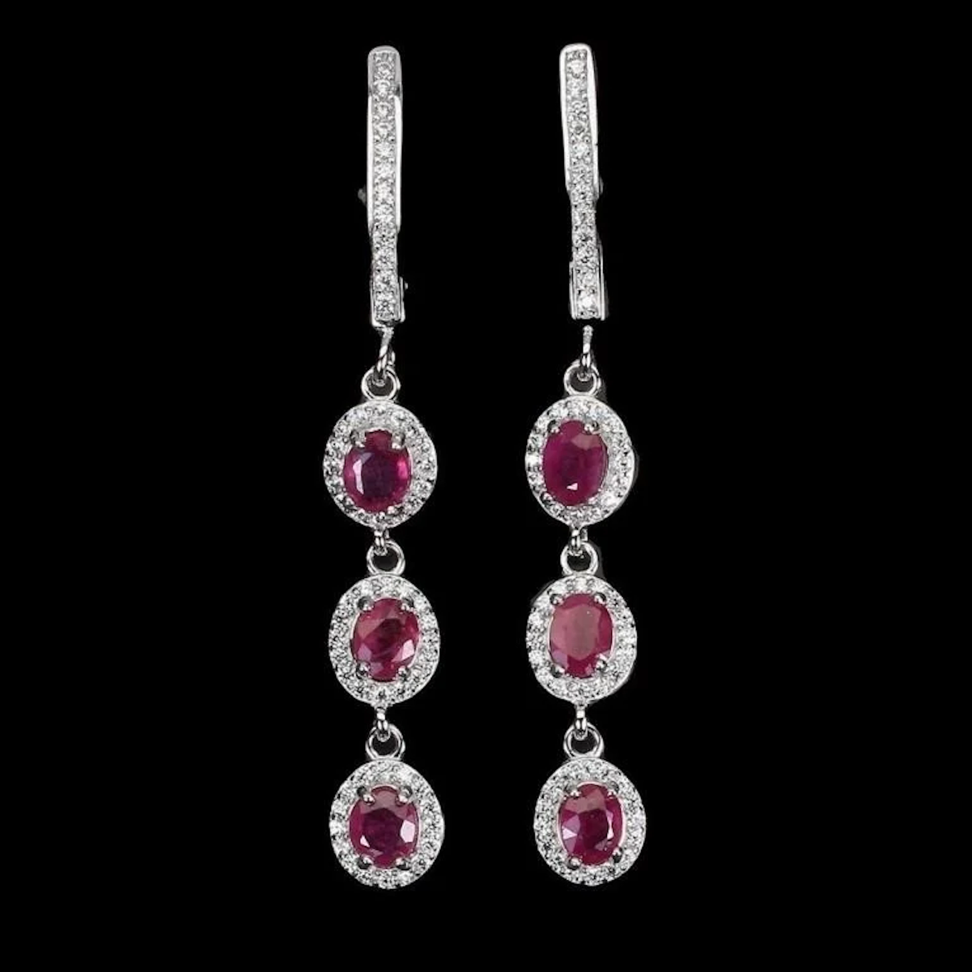 Natural Pigeon Blood Red Ruby Earrings