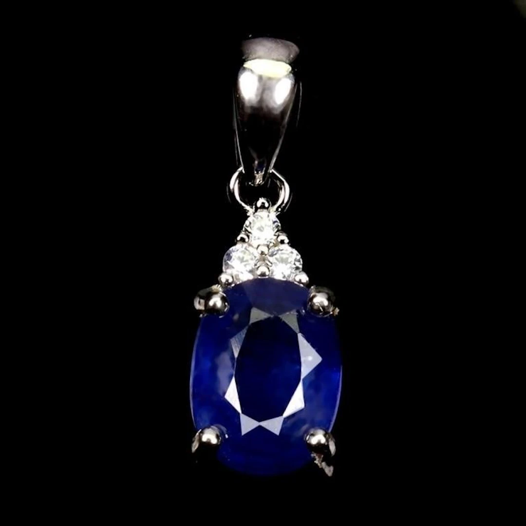 Natural Intense Blue Sapphire Pendant