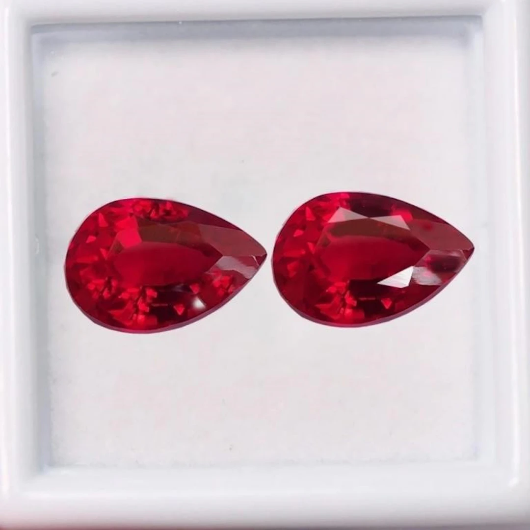 Natural Vivid Red Ruby Pair {VVS}