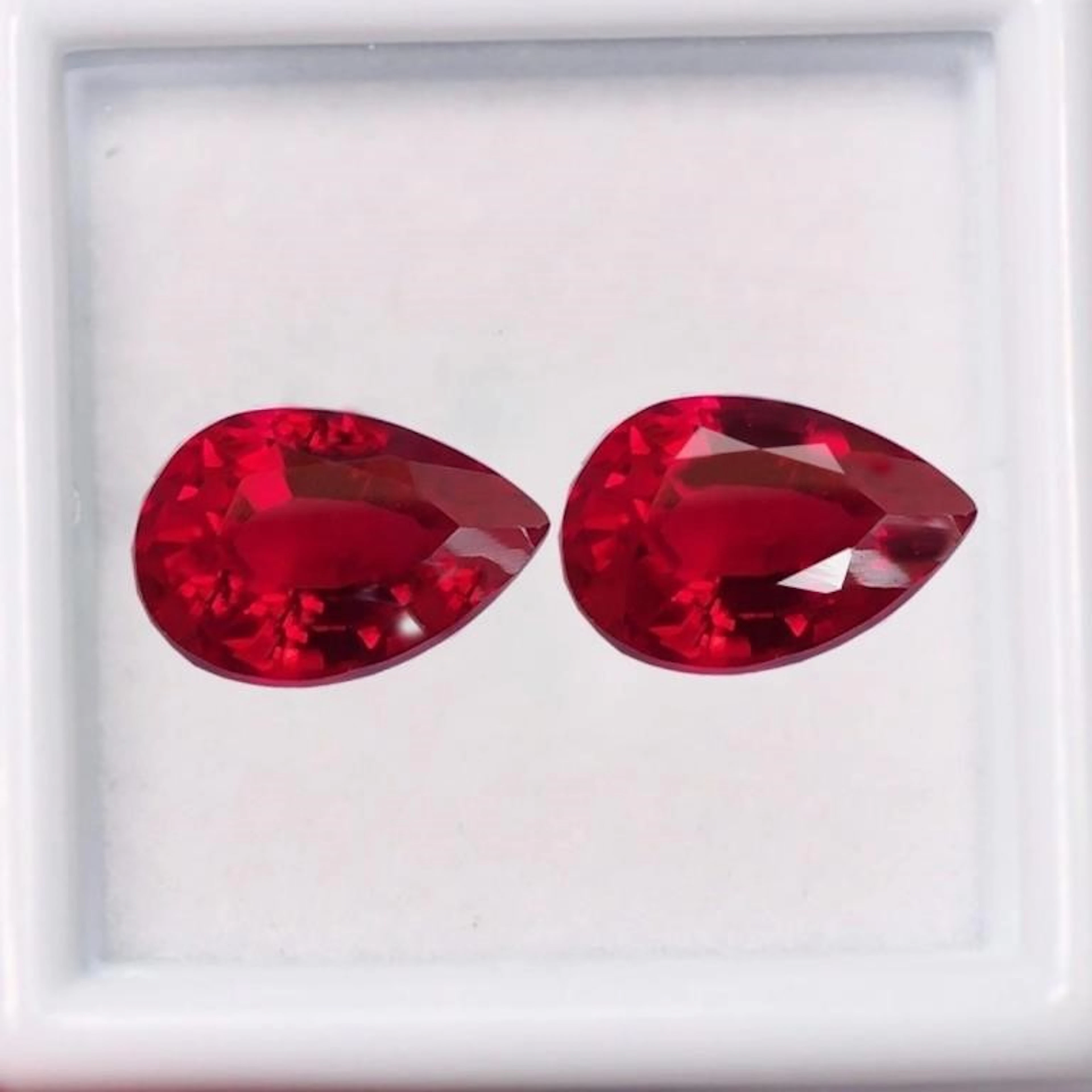 Natural Vivid Red Ruby Pair {VVS}