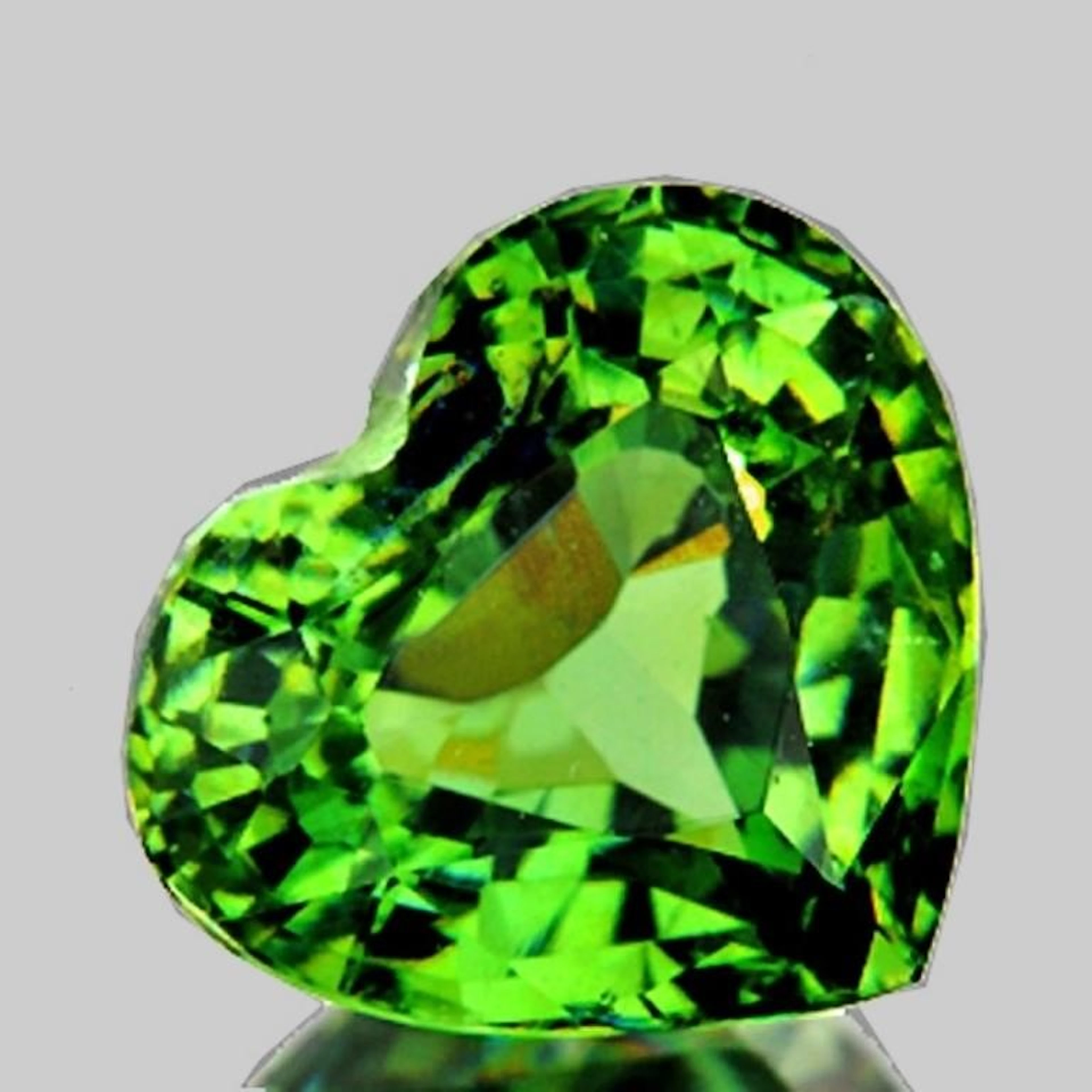 Natural Premium Green Demantoid Heart {Flawless-V
