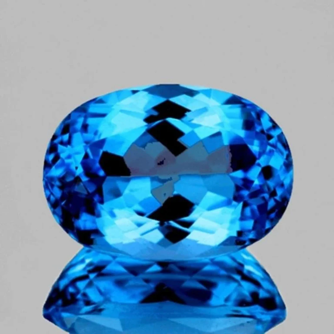 Natural Oval Swiss Blue Topaz [VVS]