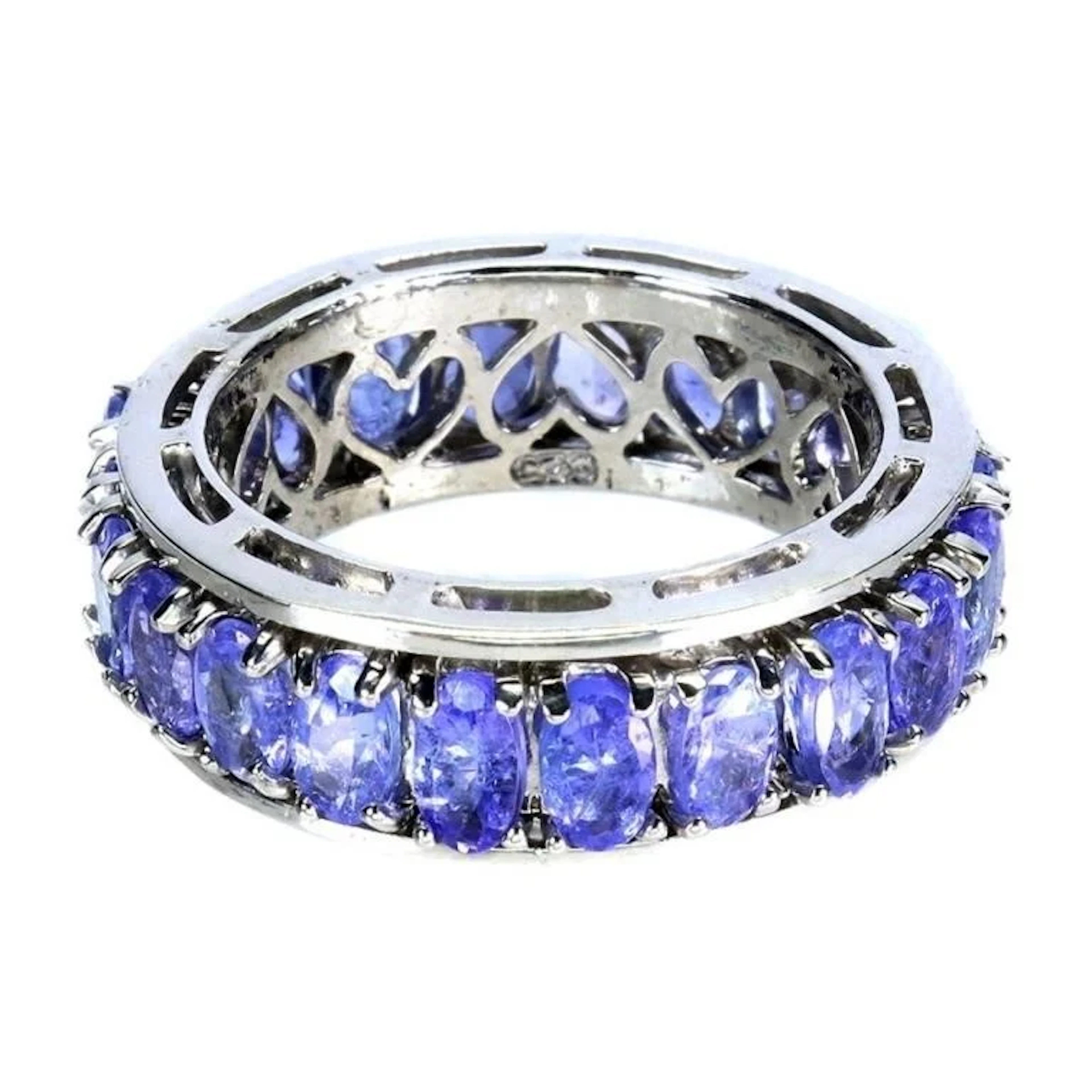 Natural Unheated Tanzanite Eternity Ring
