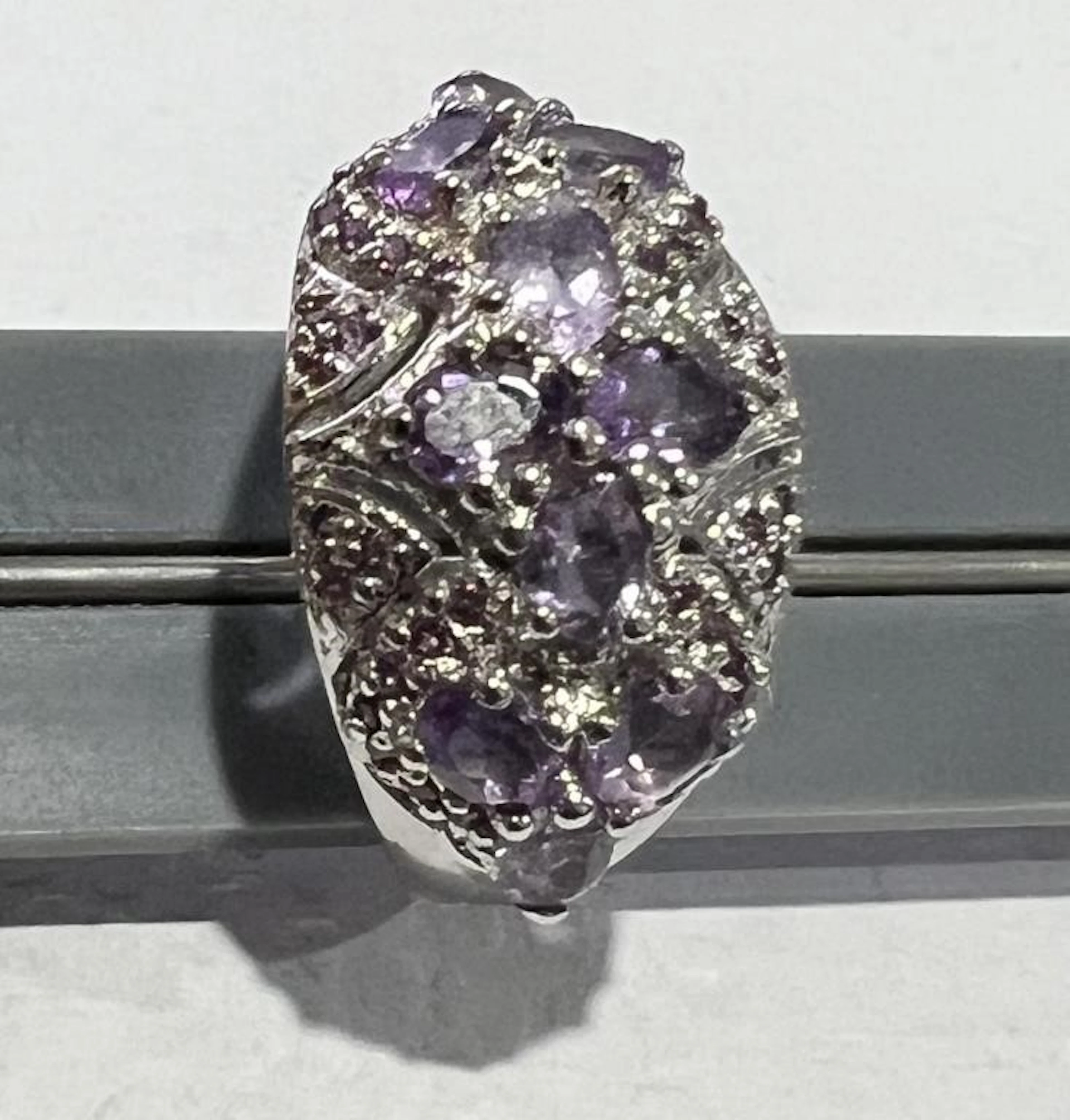 Natural Brazil Purple Amethyst Ring