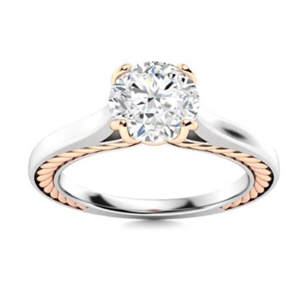 Gold & Brilliant White Diamond 2.50 Cts Ring - E/V