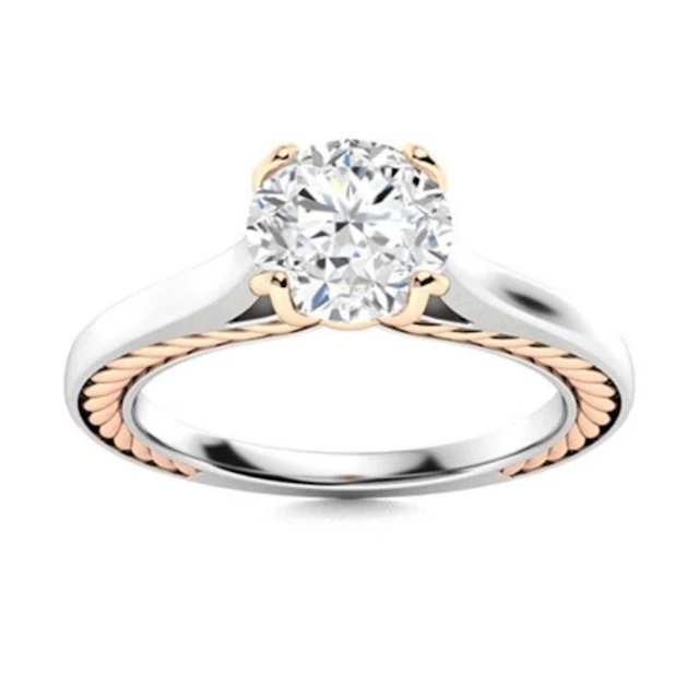 Gold & Brilliant White Diamond 2.50 Cts Ring - E/V