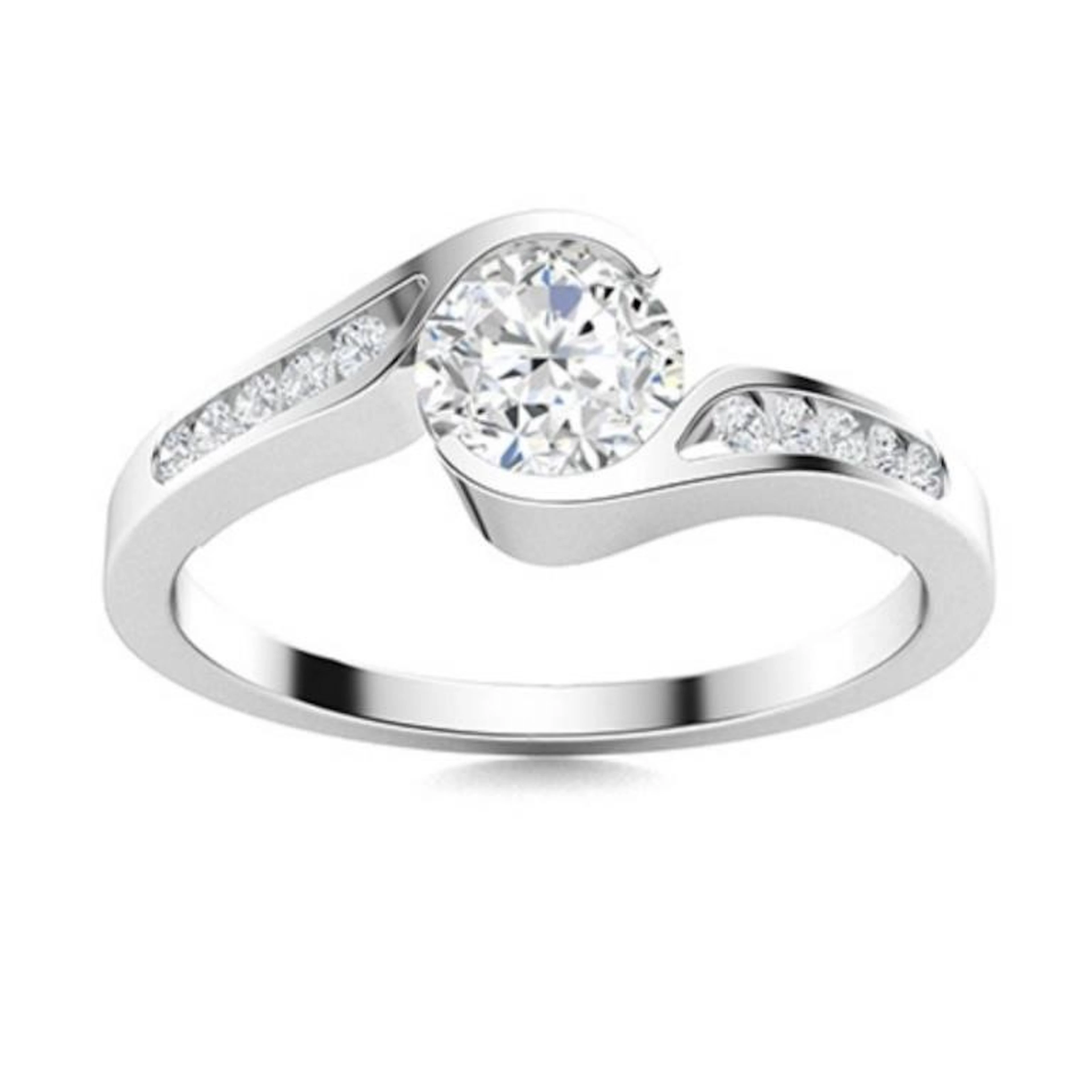 Gold & Brilliant White Diamond 1.50 Cts Ring - E/V