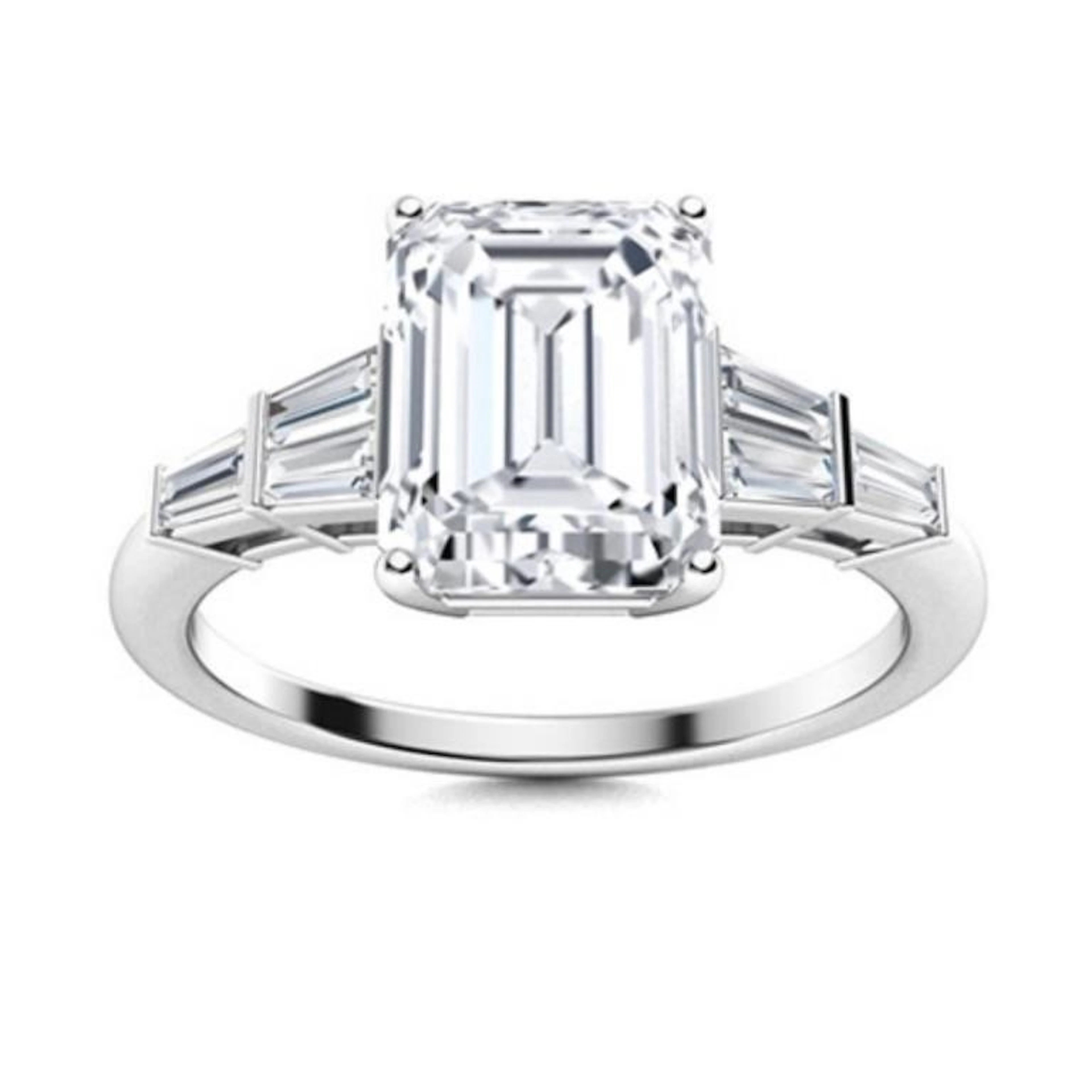 Gold Brilliant White Diamond 3.50 Cts Ring - E/V