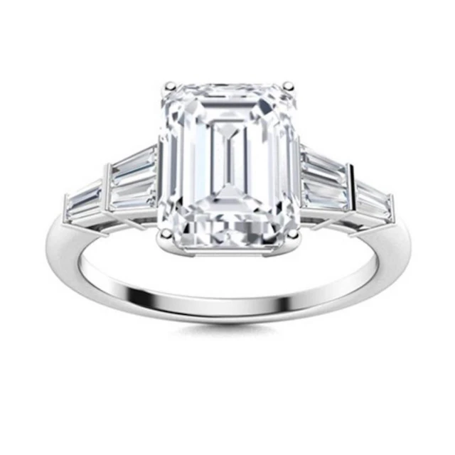 Gold Brilliant White Diamond 3.50 Cts Ring - E/V