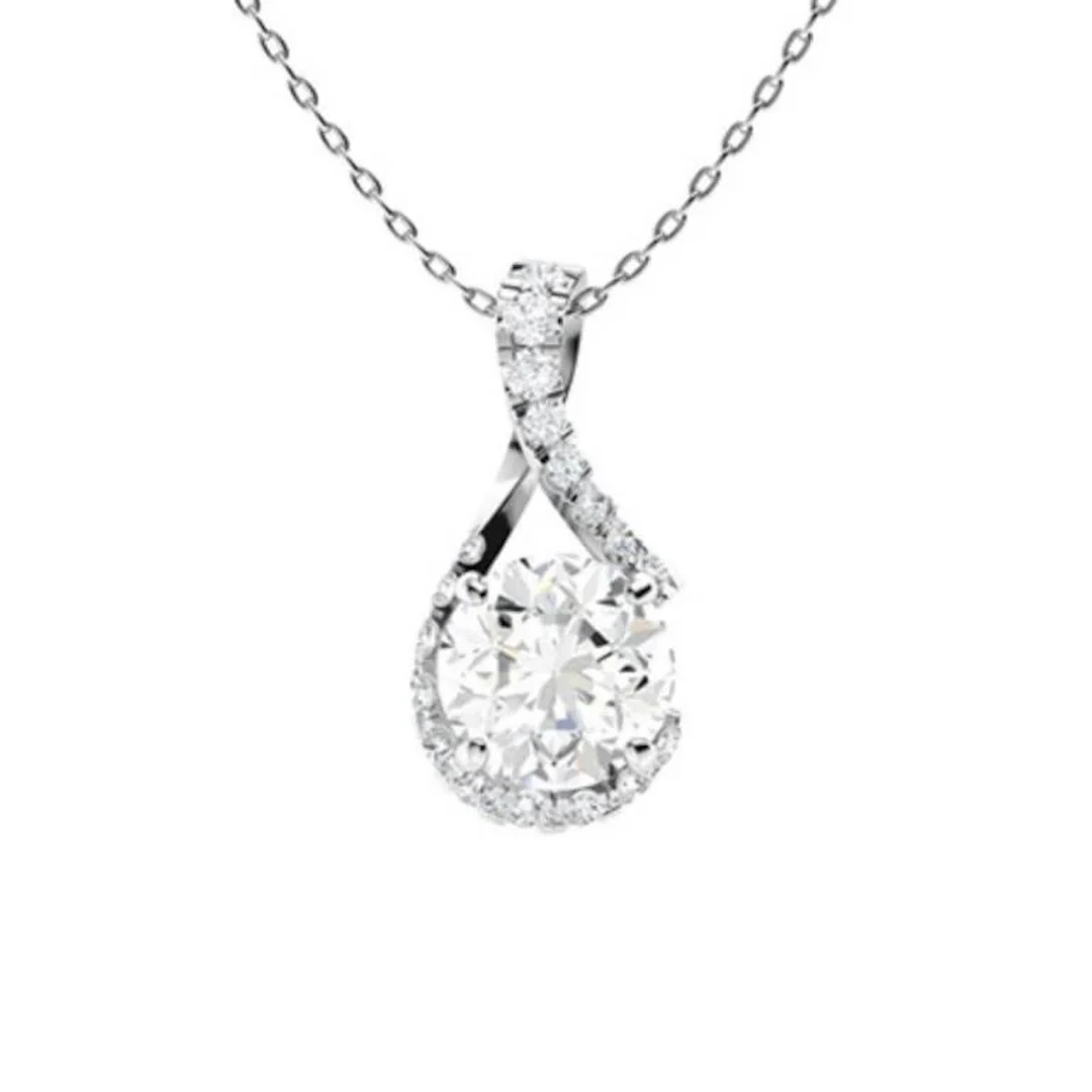Gold & White Diamonds 3 Cts Necklace - E/VVS