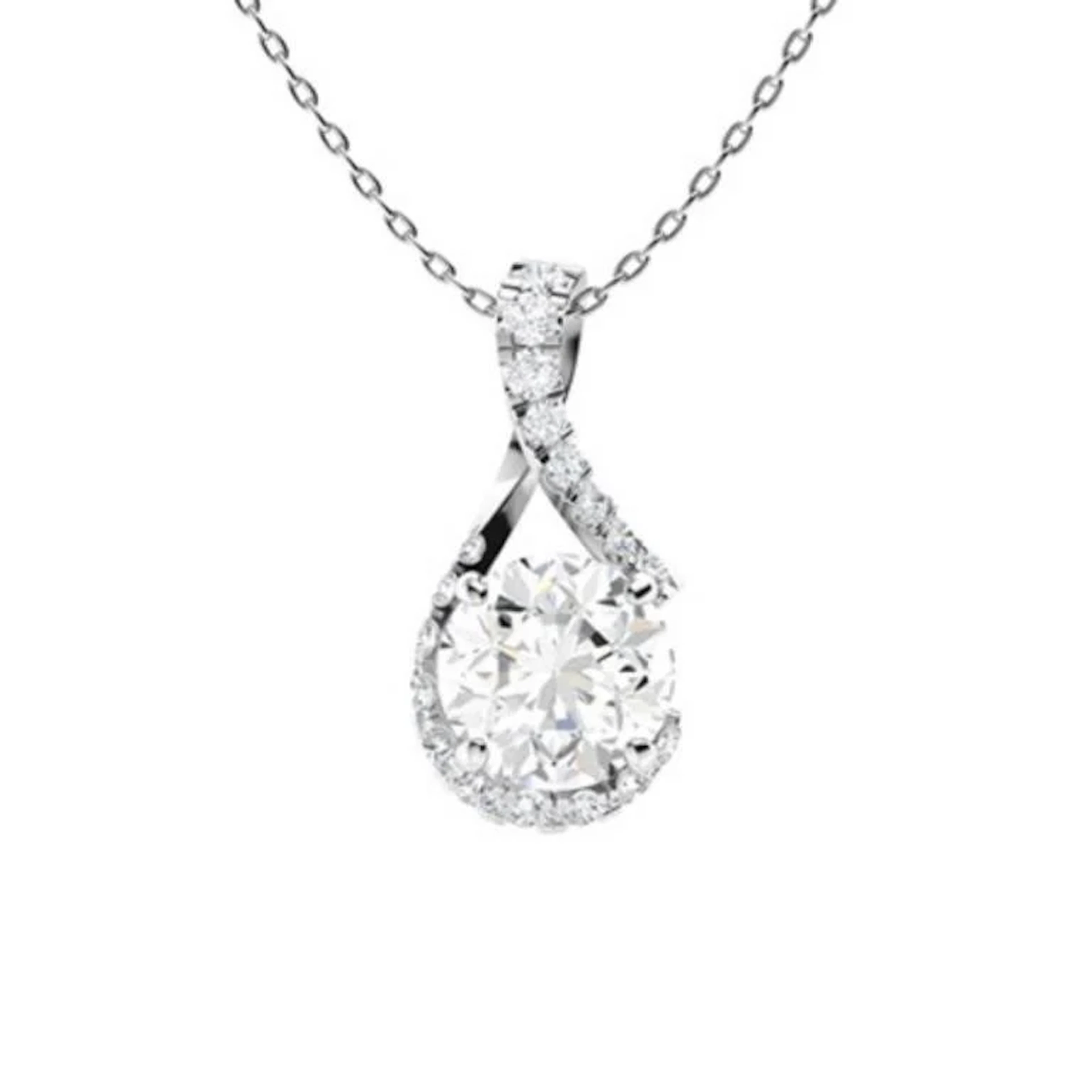 Gold & White Diamonds 3 Cts Necklace - E/VVS