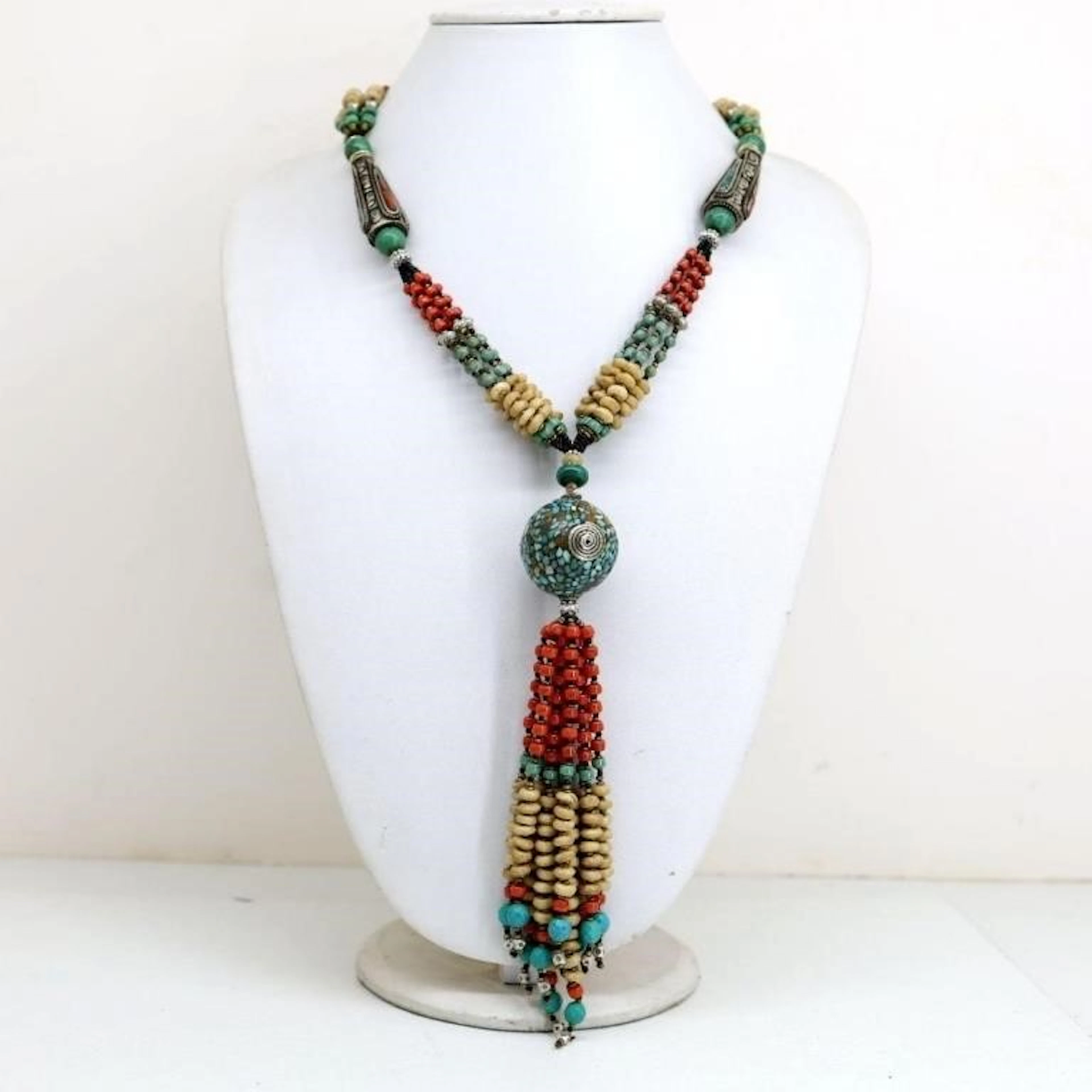 Tibet Natural Stone Tribal Queen Royal Necklace