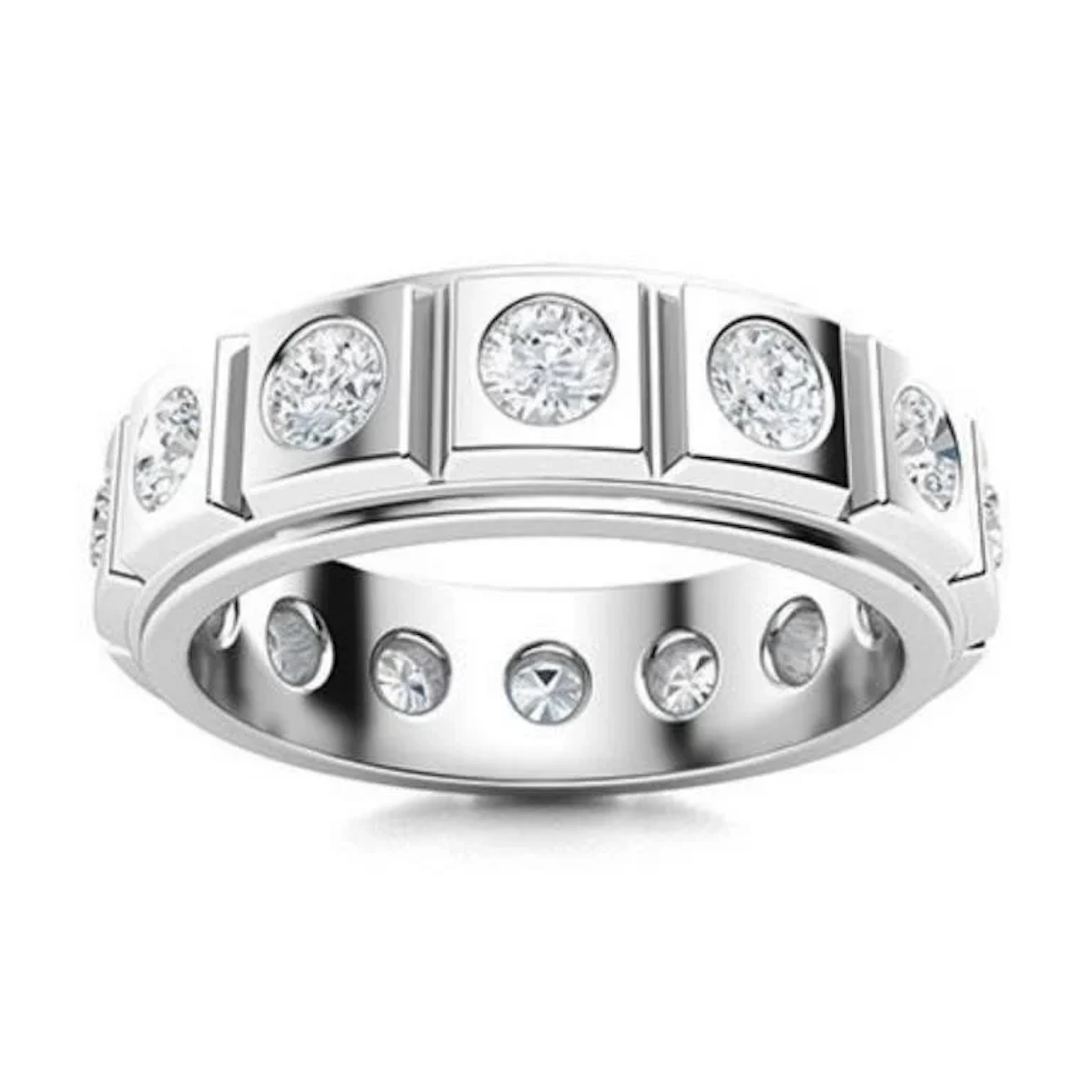 Gold & White Diamond 2 Cts Eternity Ring
