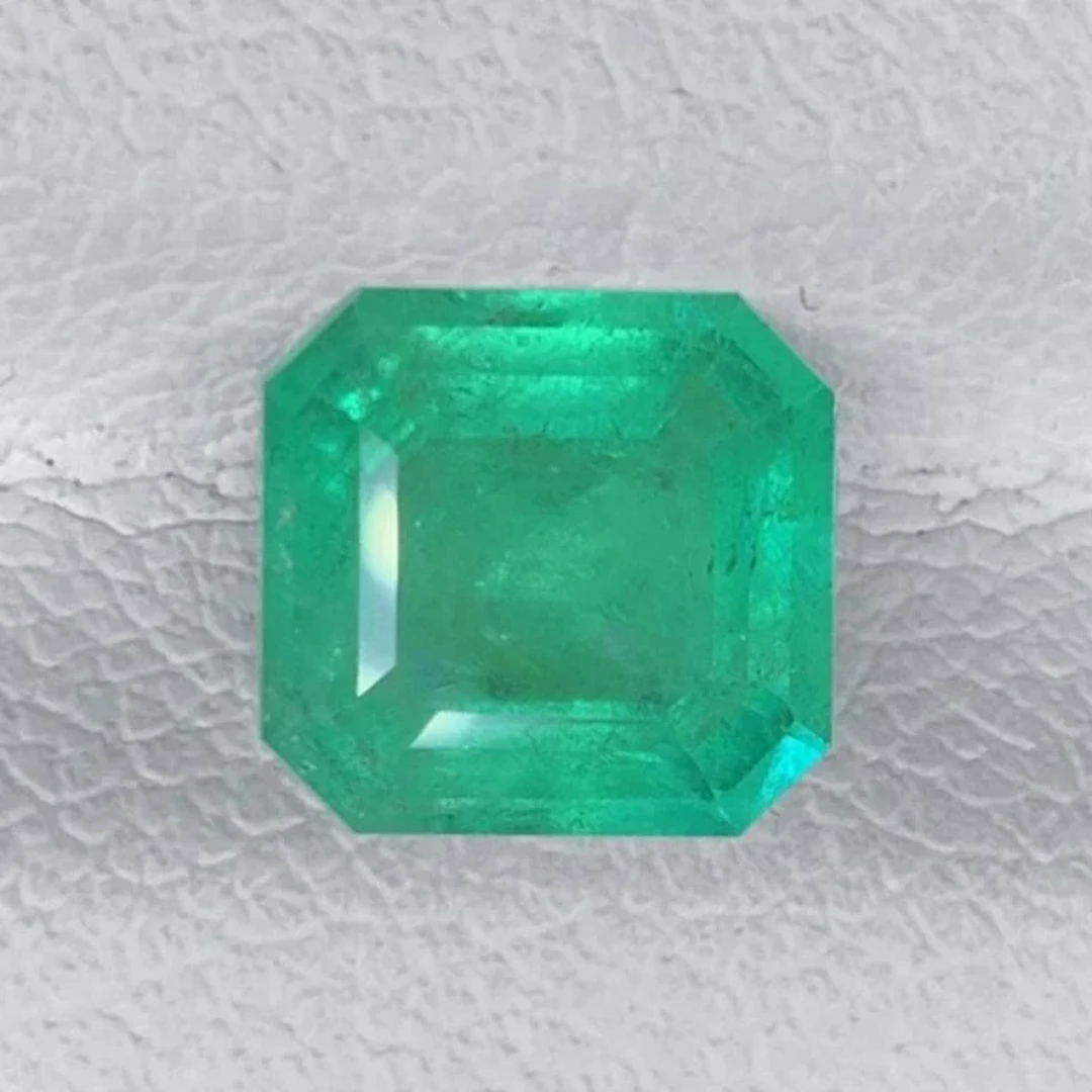 Natural Asscher Blue Green Emerald