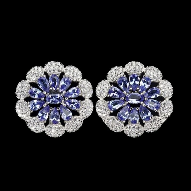 Natural Unheated Tanzanite Earrings