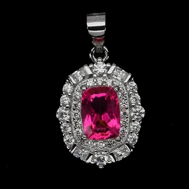 Natural Pink Topaz Pendant
