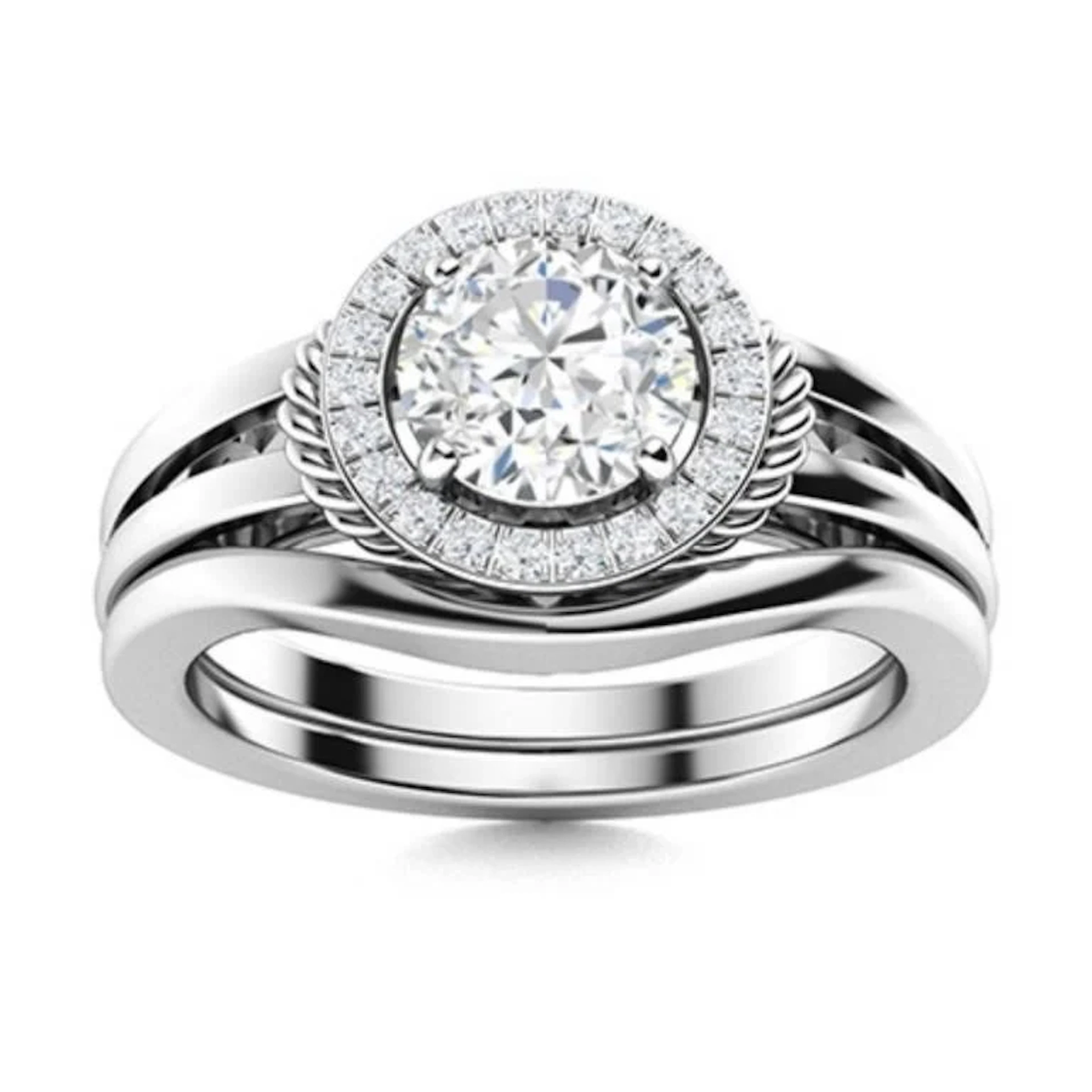 Gold & Brilliant White Diamond 2.50 Cts Ring - E/V