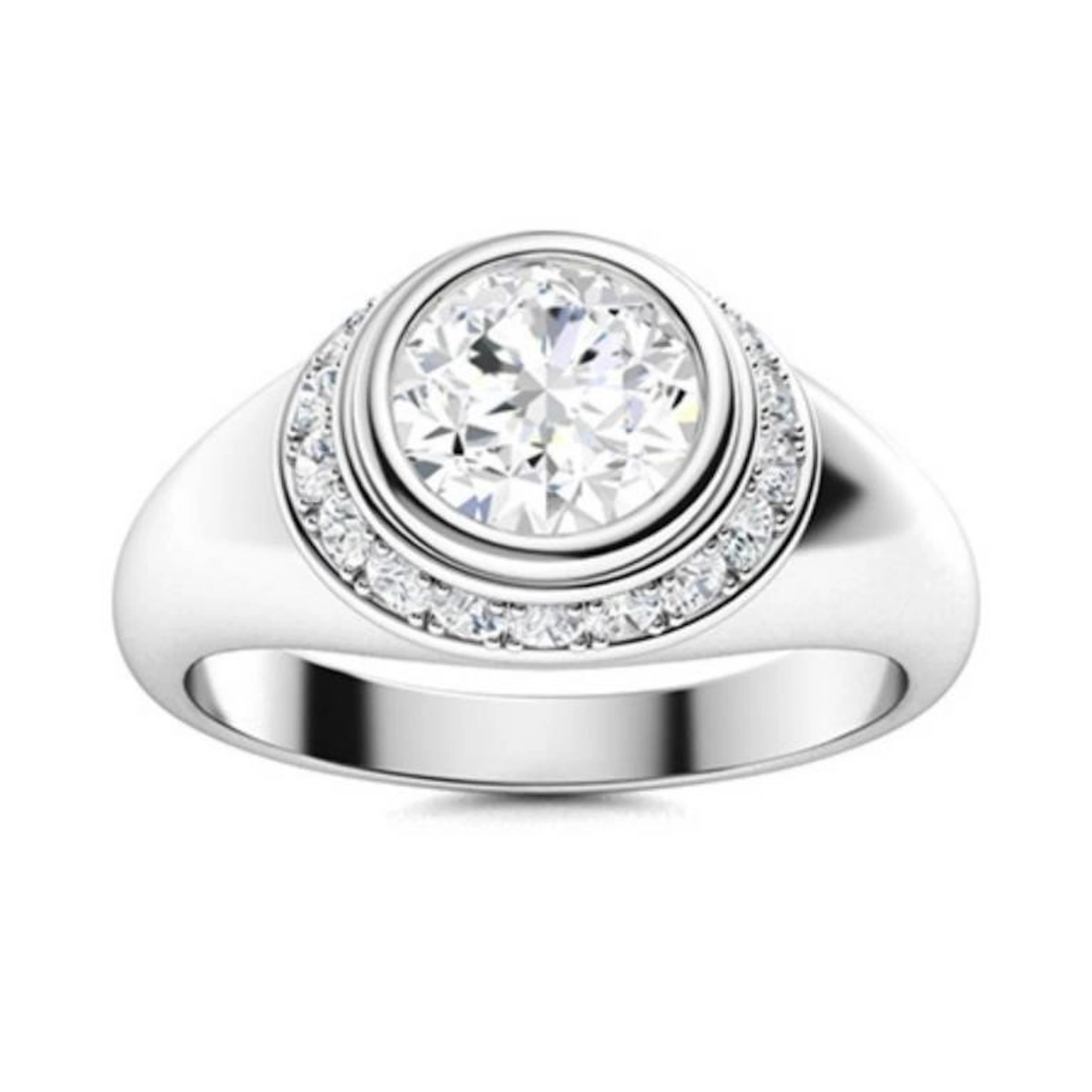 Gold & White Diamond 2.5 Cts Ring - E/VVS