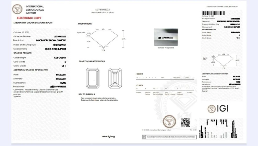 Brilliant White Diamond 2.50 Cts - IGI Certifed
