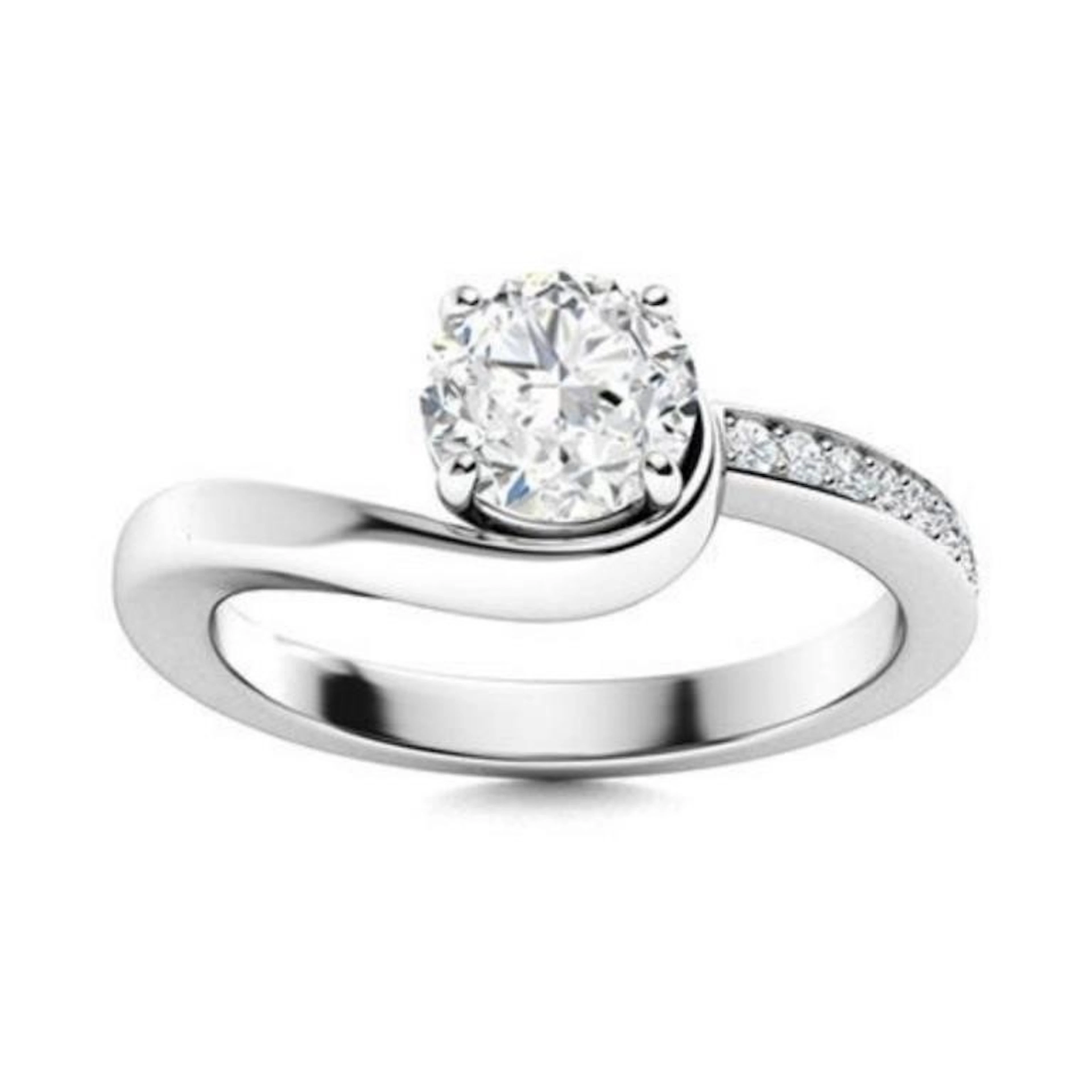 Gold & White Diamond 2 Cts Ring - E/VVS