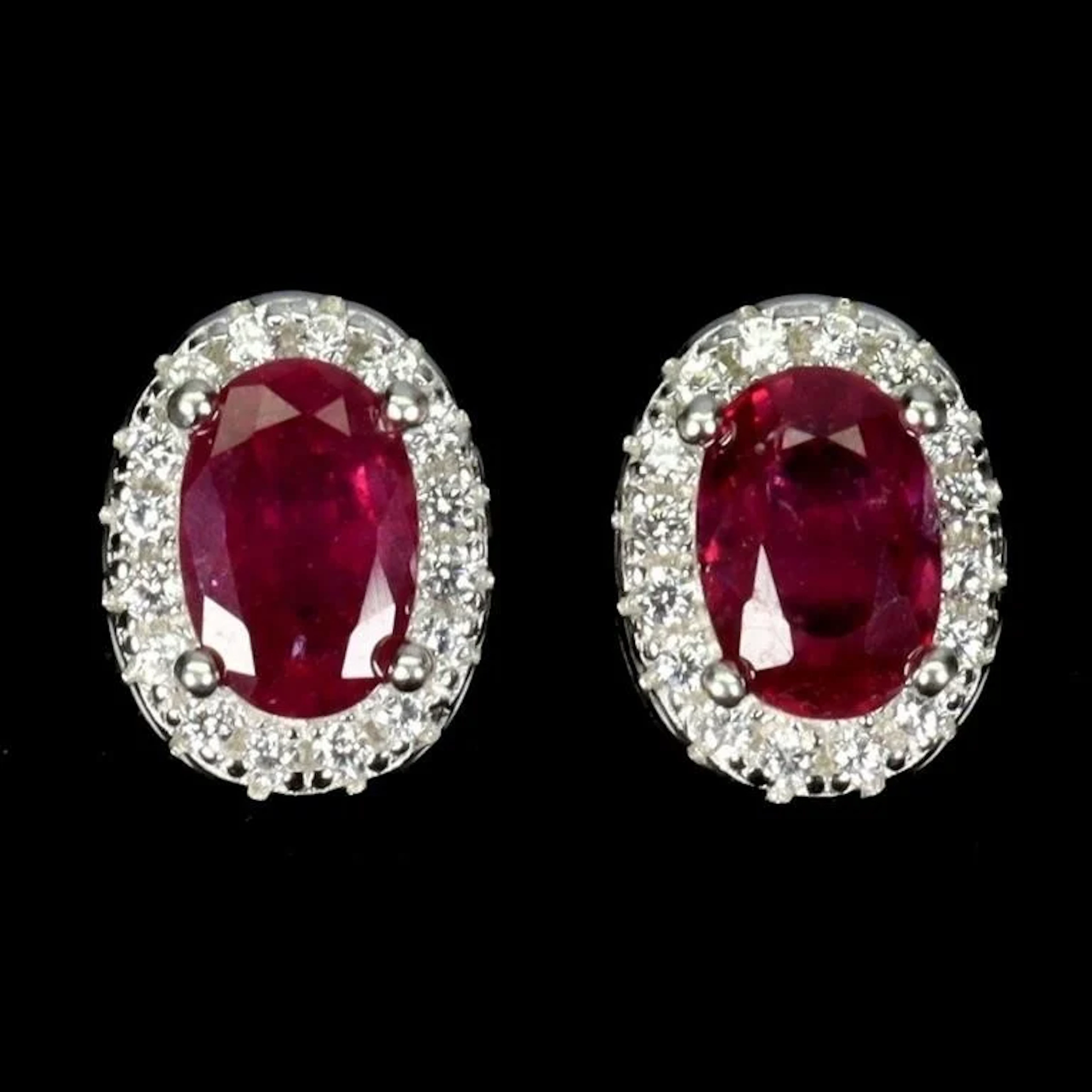 Natural Pigeon Blood Red Ruby Earrings