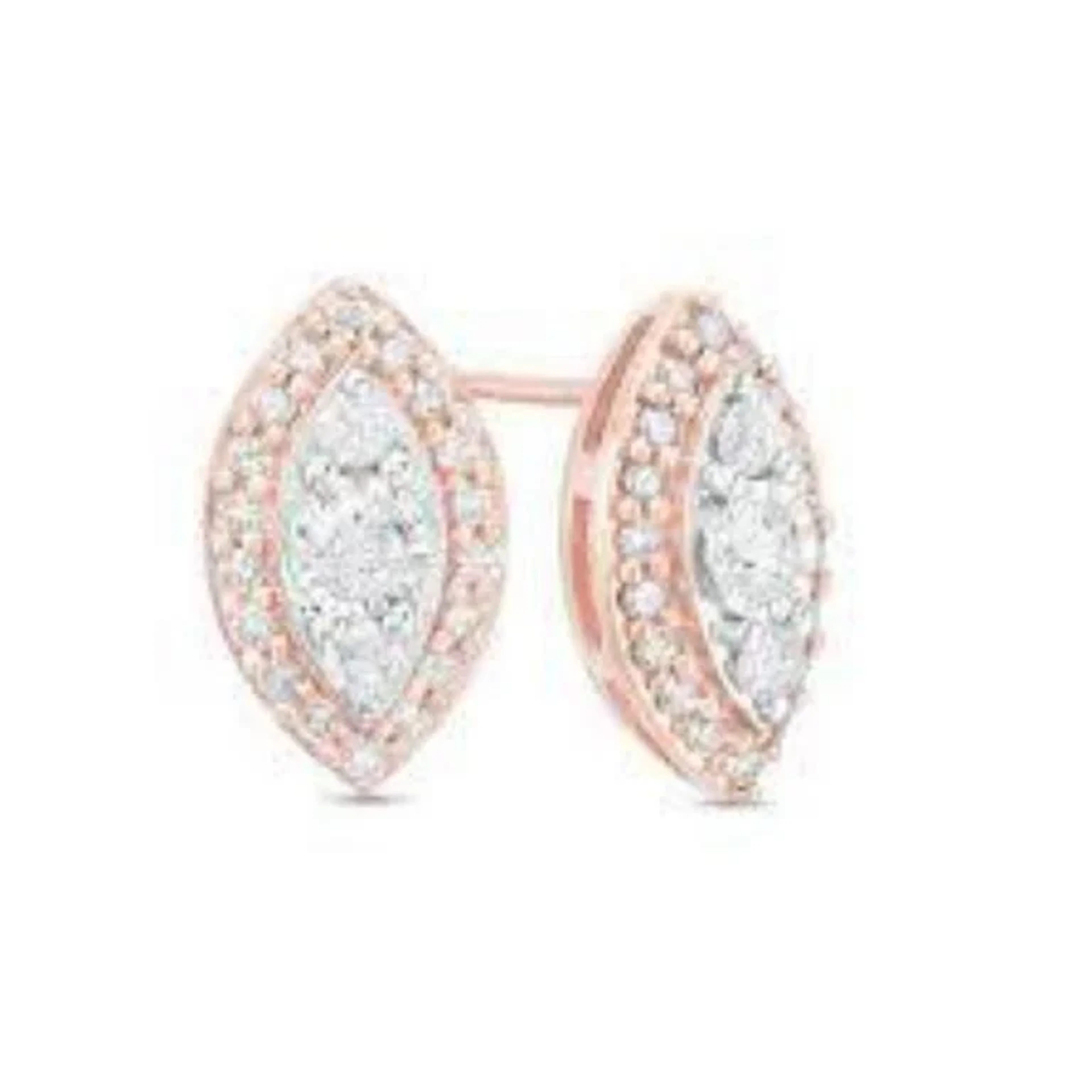 Gold & Lab Marquise Diamond 5.00 Cts Earrings Stud