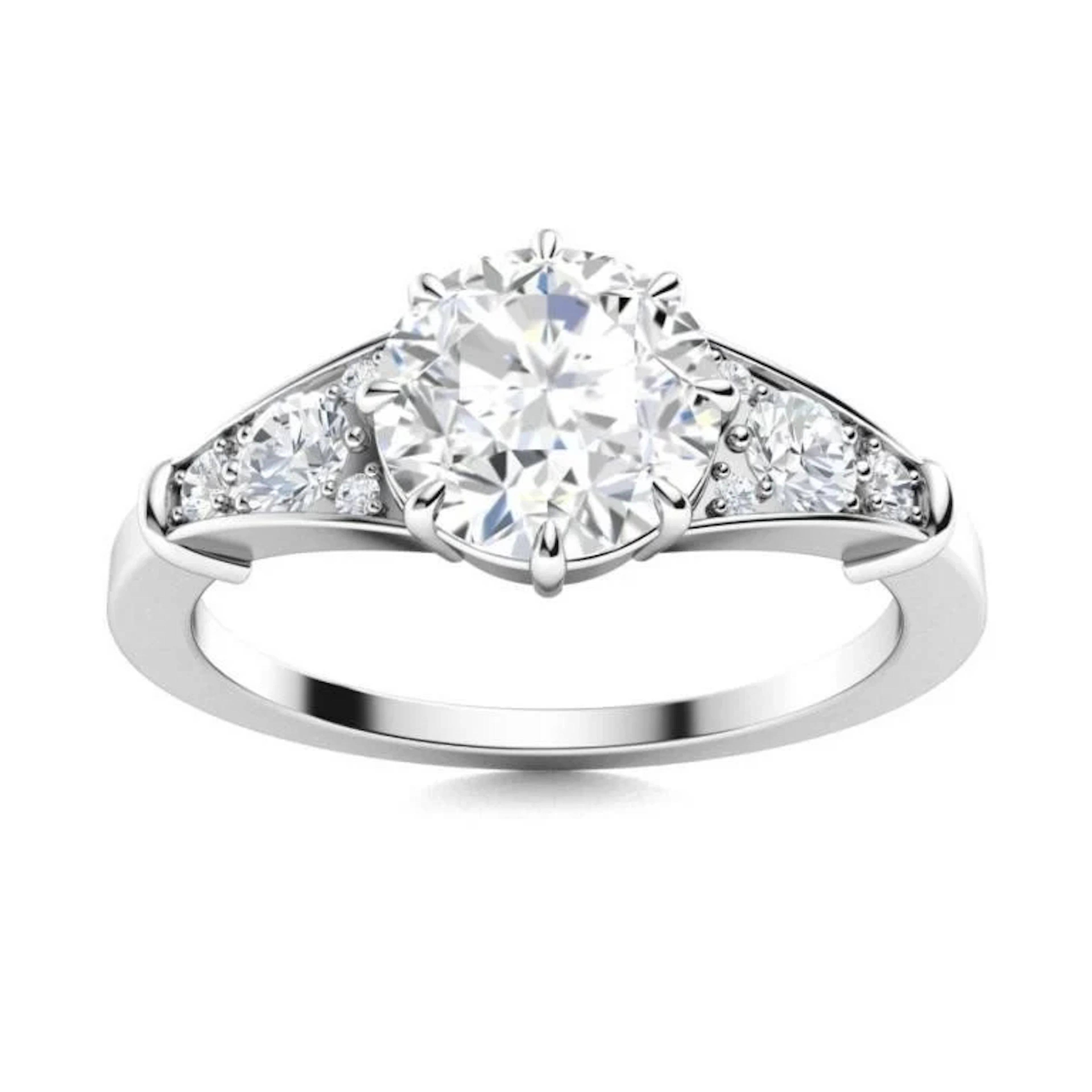 Gold & Brilliant White Diamond 2.50 Cts Ring - E/V