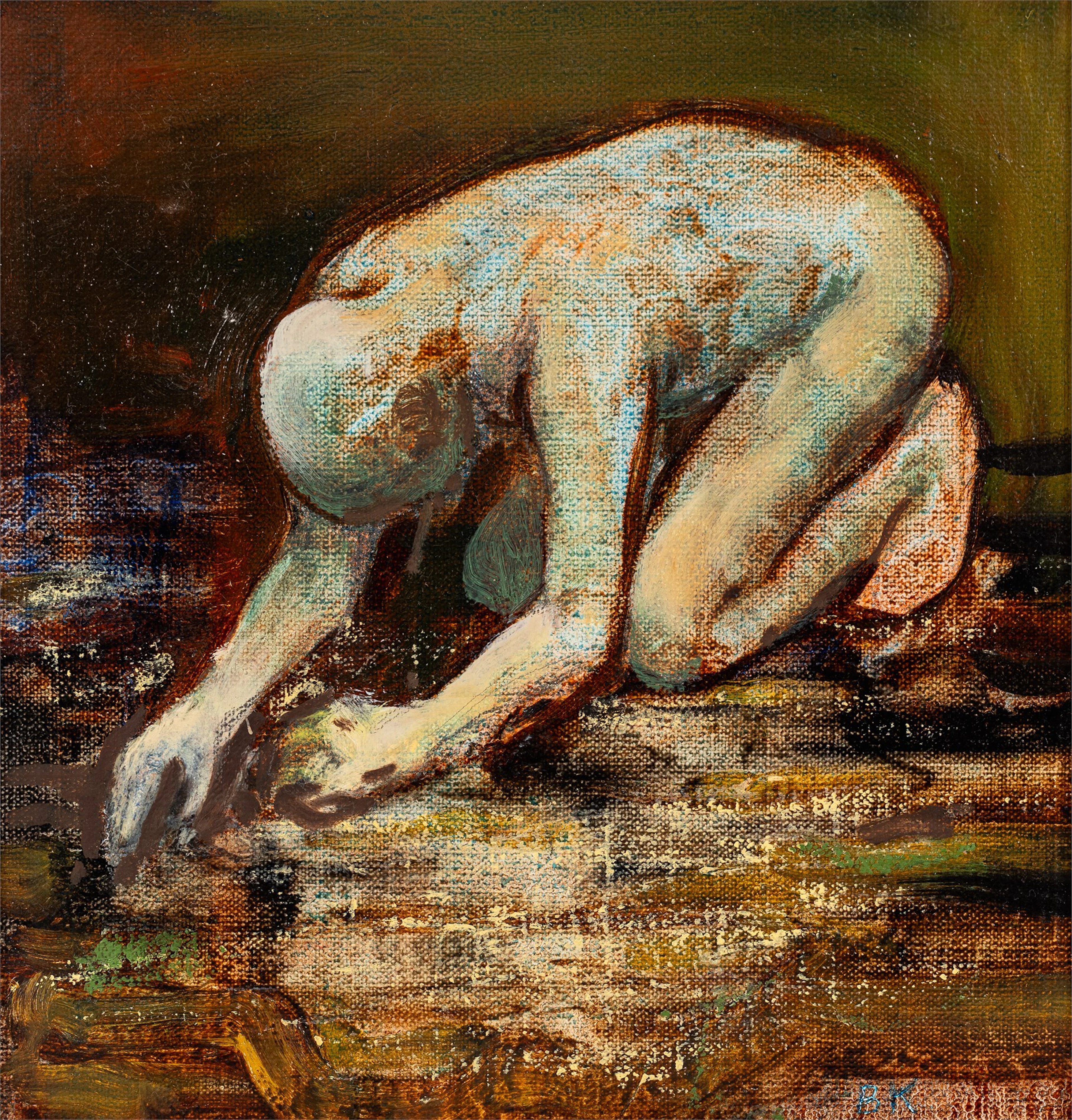 Bjørn Krogstad (1943 - ) Knelende mann