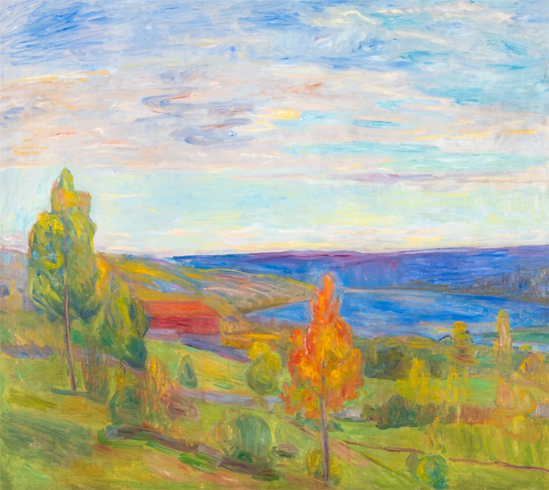 Thorvald Erichsen (1868 - 1939) "Kveldsstemning Mjøsa" 1910