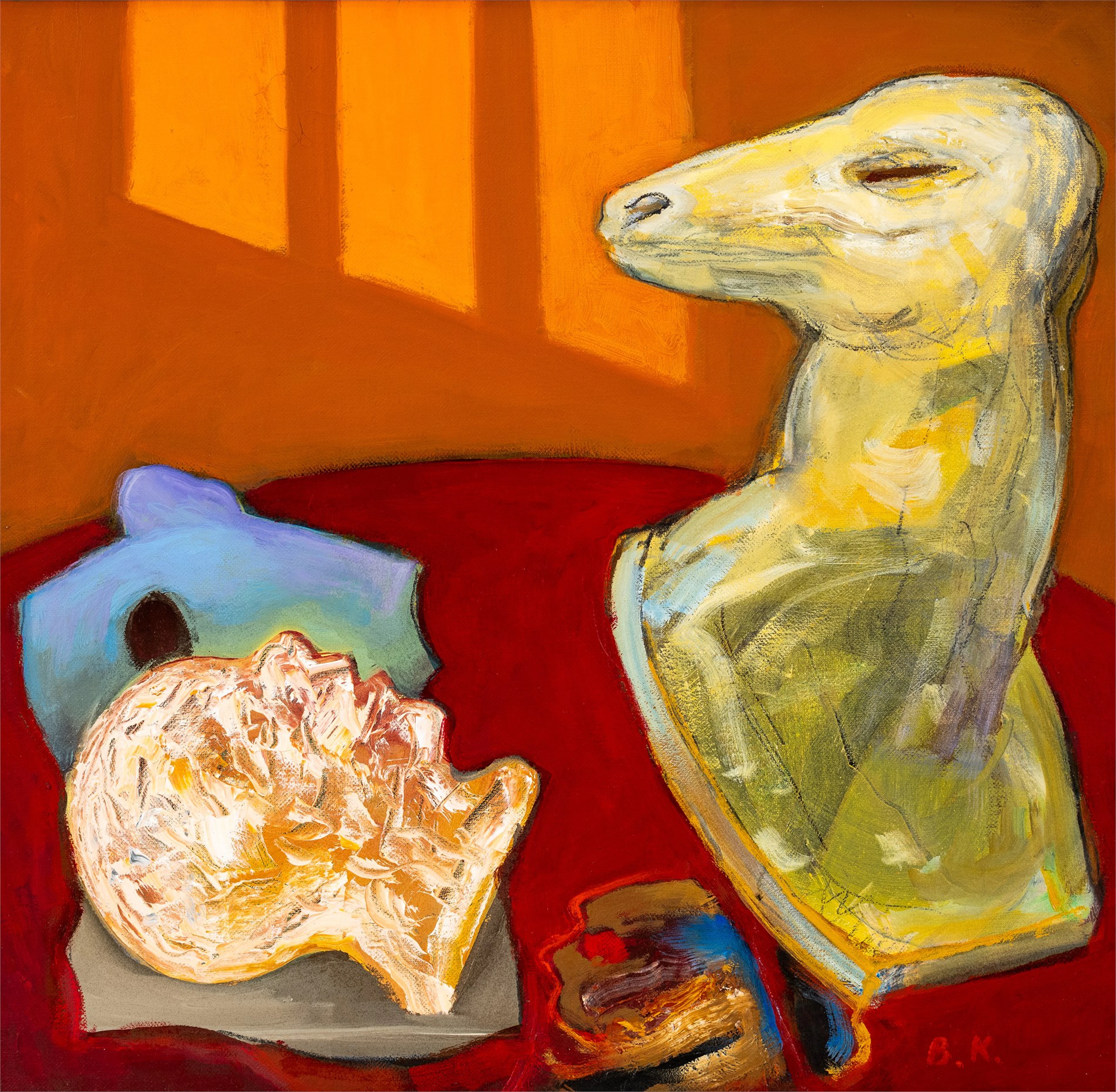 Bjørn Krogstad (1943 - ) "Oppstilling foran solbelyst vegg" 2017-2018