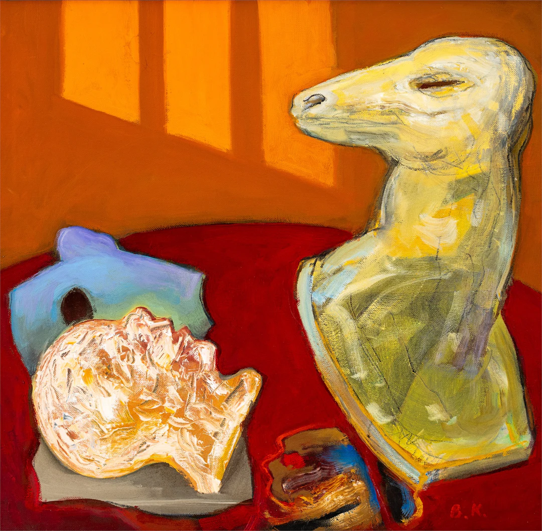 Bjørn Krogstad (1943 - ) "Oppstilling foran solbelyst vegg" 2017-2018