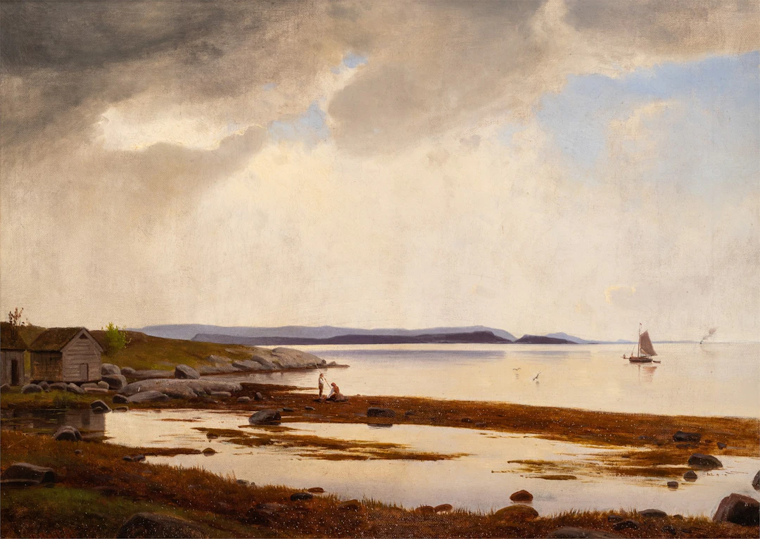Olaf Dahl (1842 - 1895) Vestlandskyst, 1870