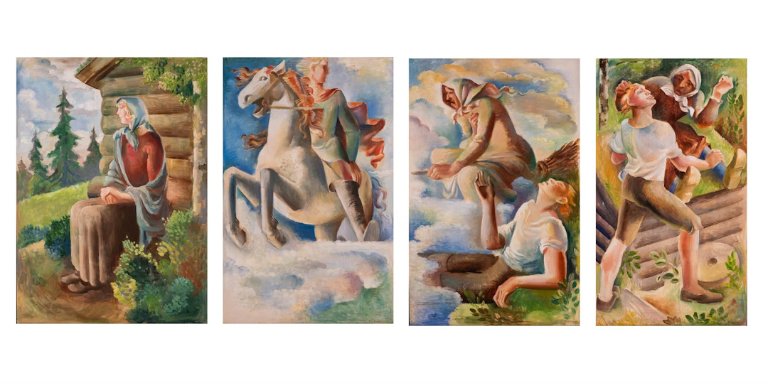 Frank Wathne (1902 - 1991) Peer Gynt - Peer og Aase - Bukkerittet