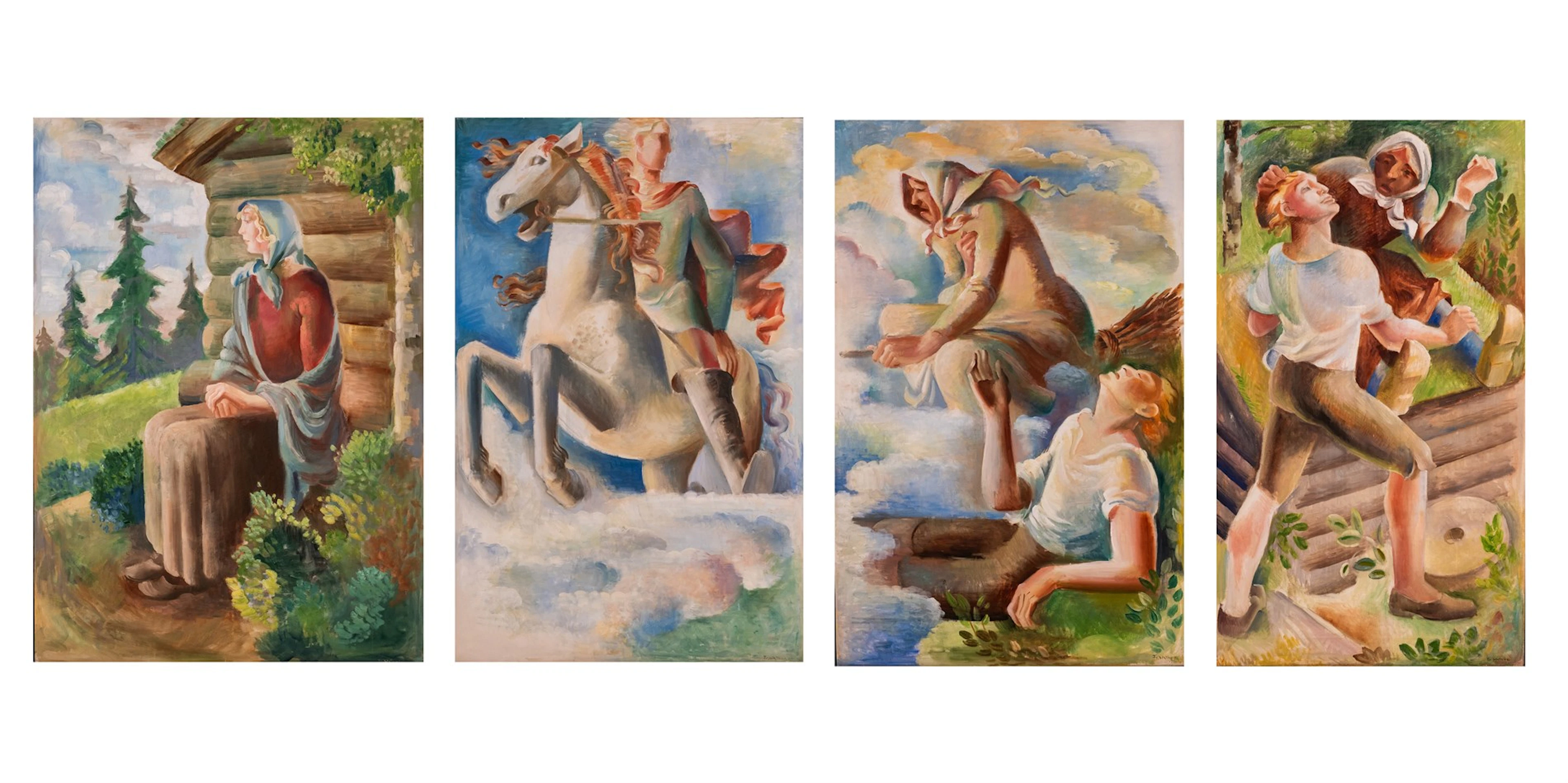 Frank Wathne (1902 - 1991) Peer Gynt - Peer og Aase - Bukkerittet