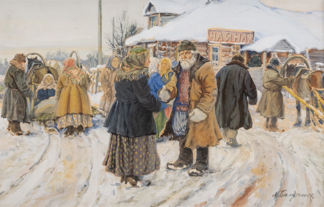 Mikhail Abramovich Balunin (1875 - 1939) Utenfor tehuset