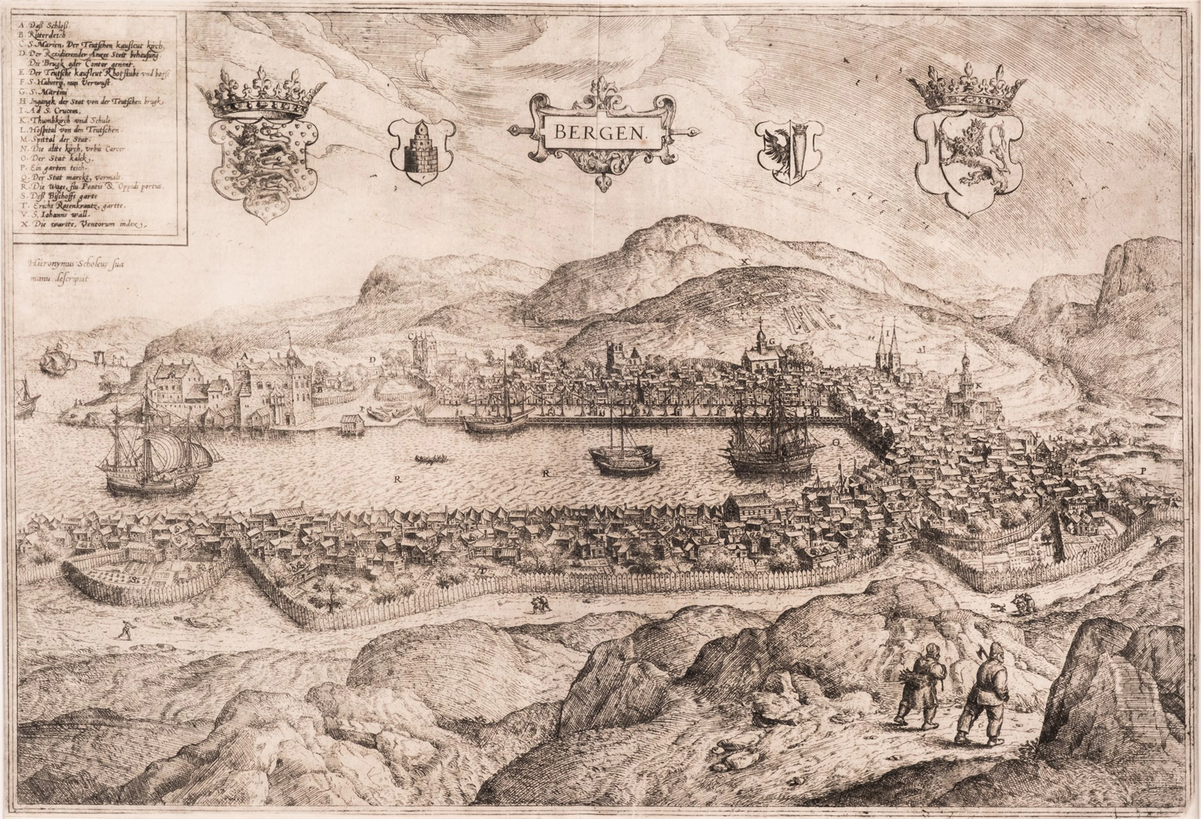 Hieronymus Scholeus (1500-tallet - 1600-tallet) "Bergen" 1581
