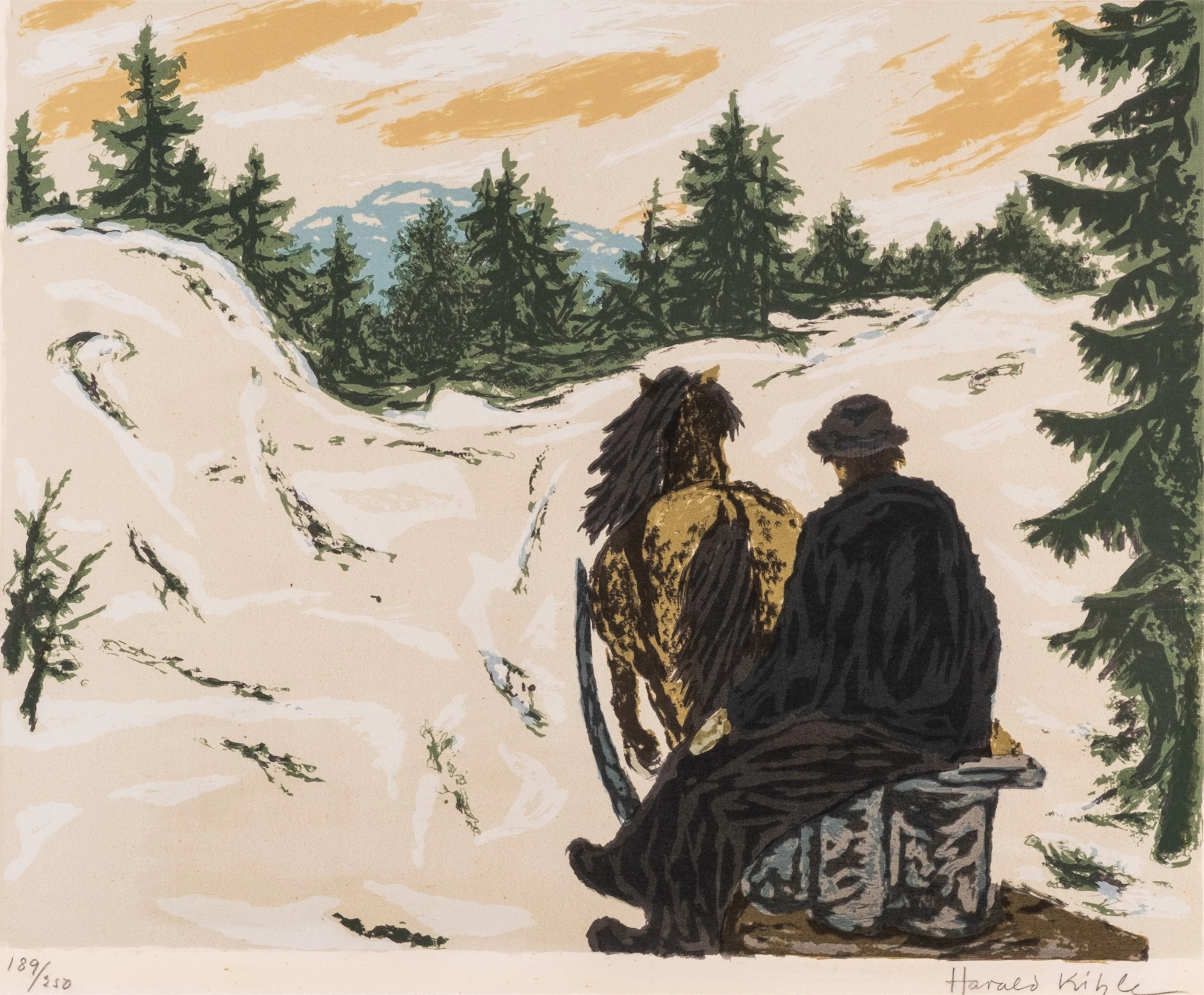 Harald Kihle (1905 - 1977) "Vannkjøring (Hakadal)" 1969