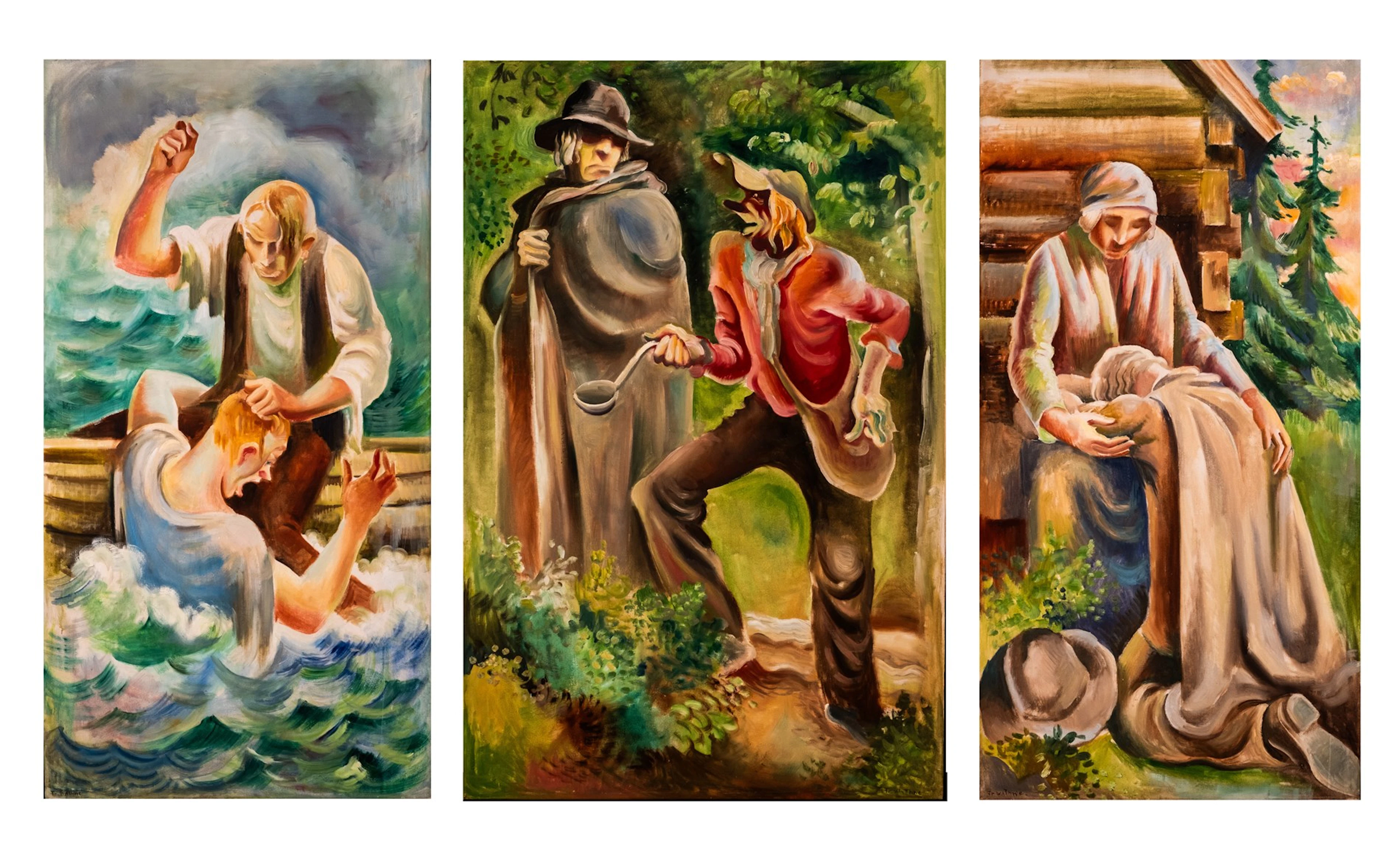 Frank Wathne (1902 - 1991) Peer Gynt - Skipsforliset, Knappestøperen