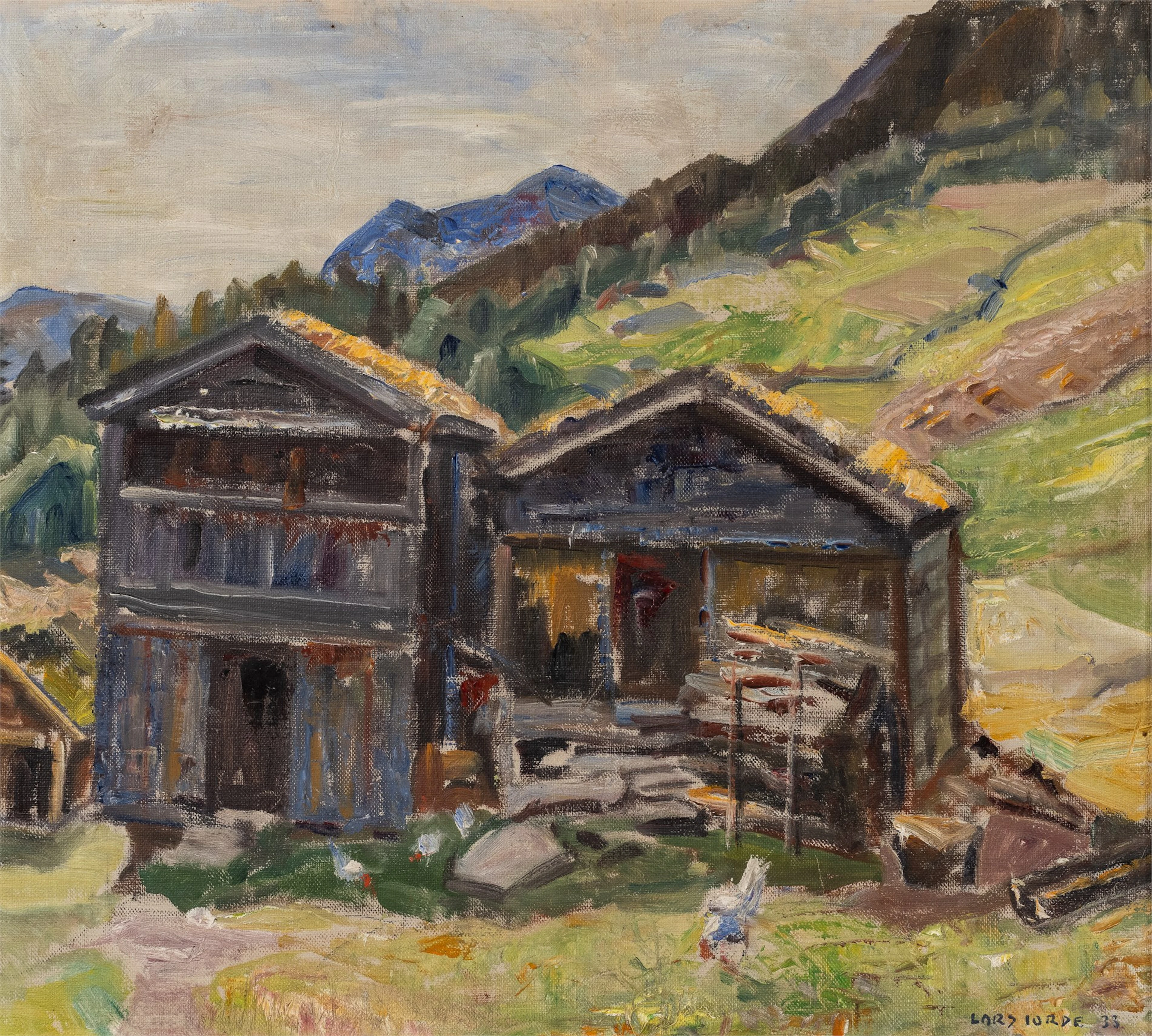 Lars Jorde (1865 - 1939) "Stabbur, Lom" 1933